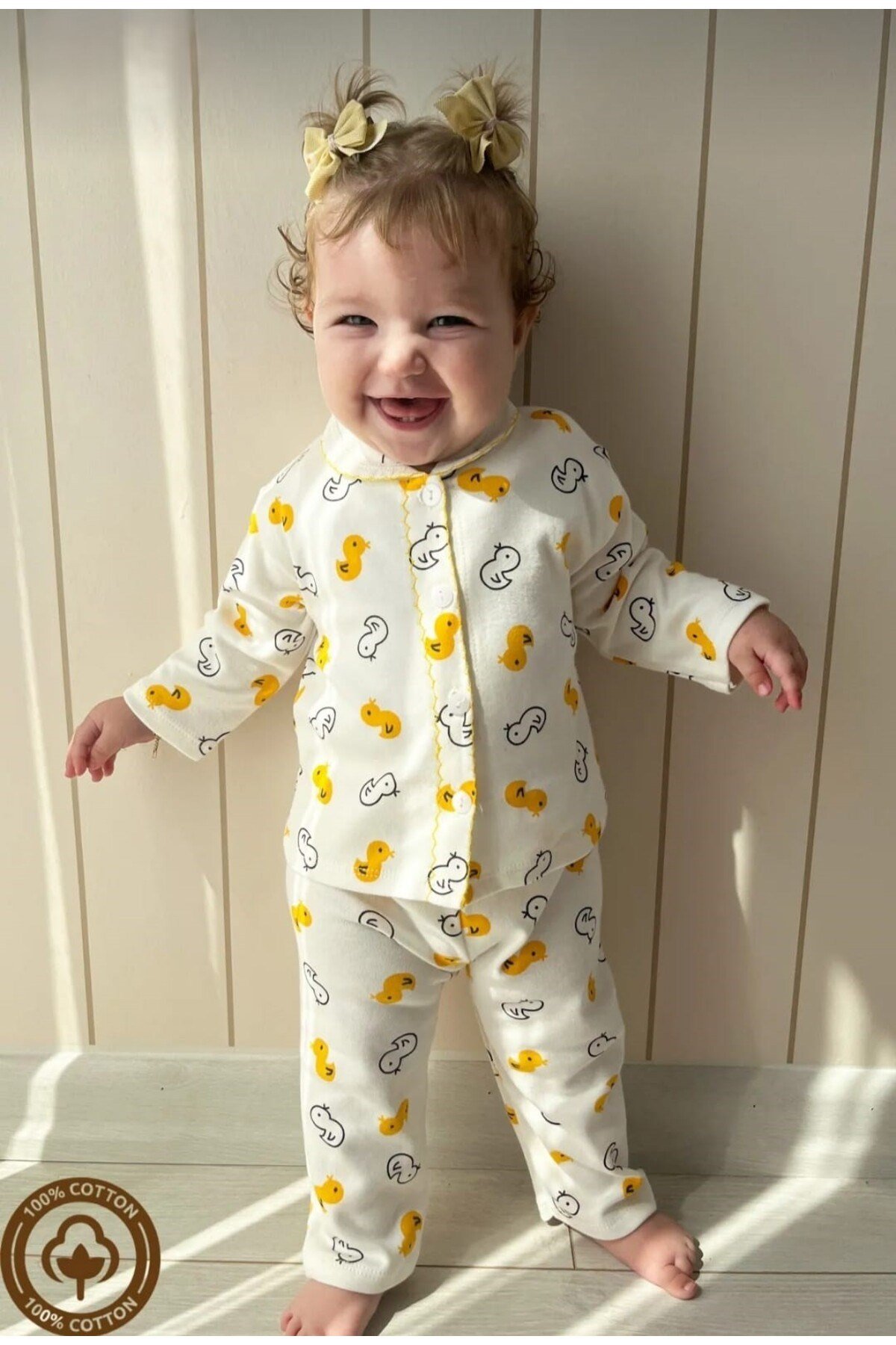 Kız Bebek Çocuk Pamuklu Oyali Pijama Takımı Hediyelik