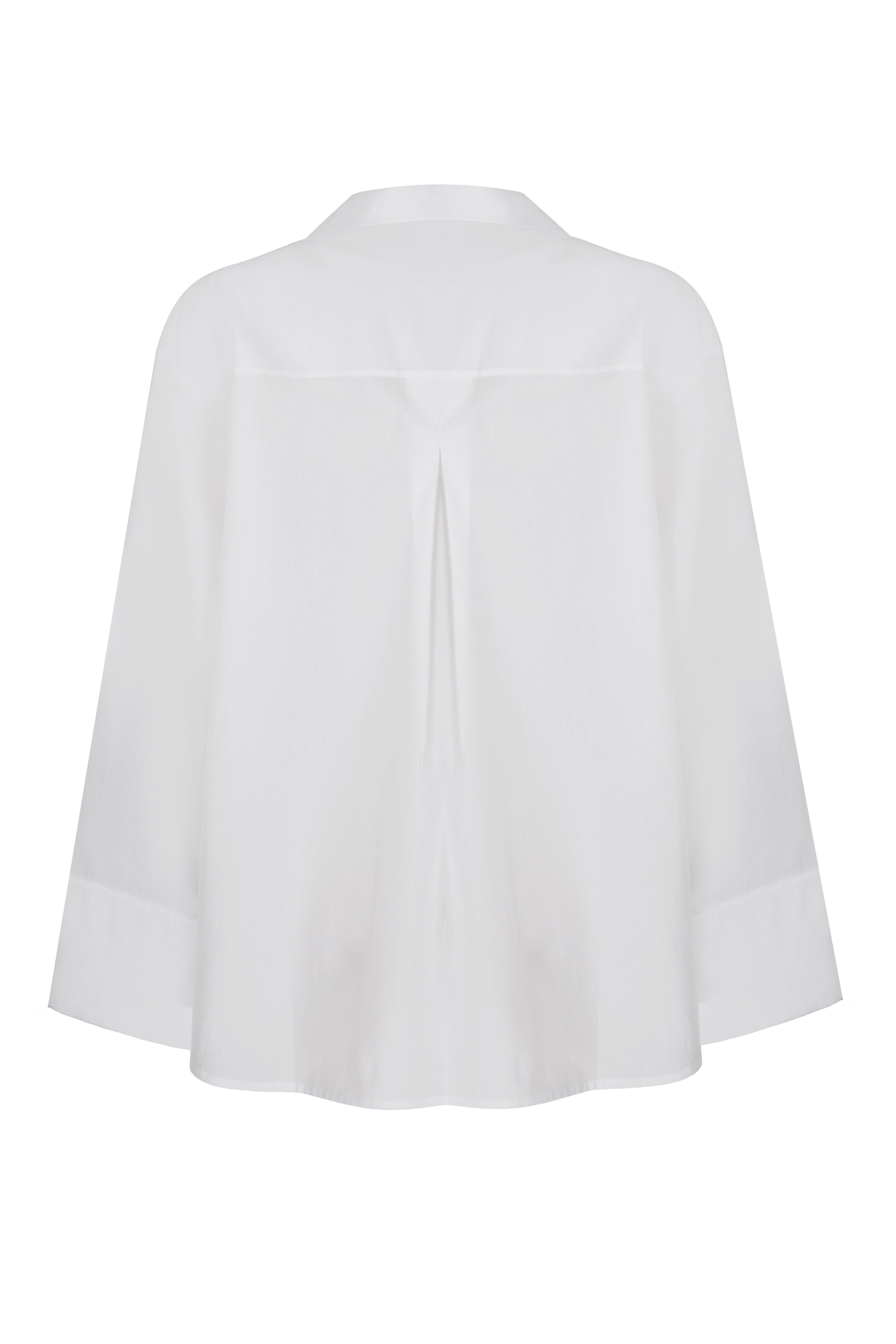 Cotton Poplin Collar Detail Shirt
