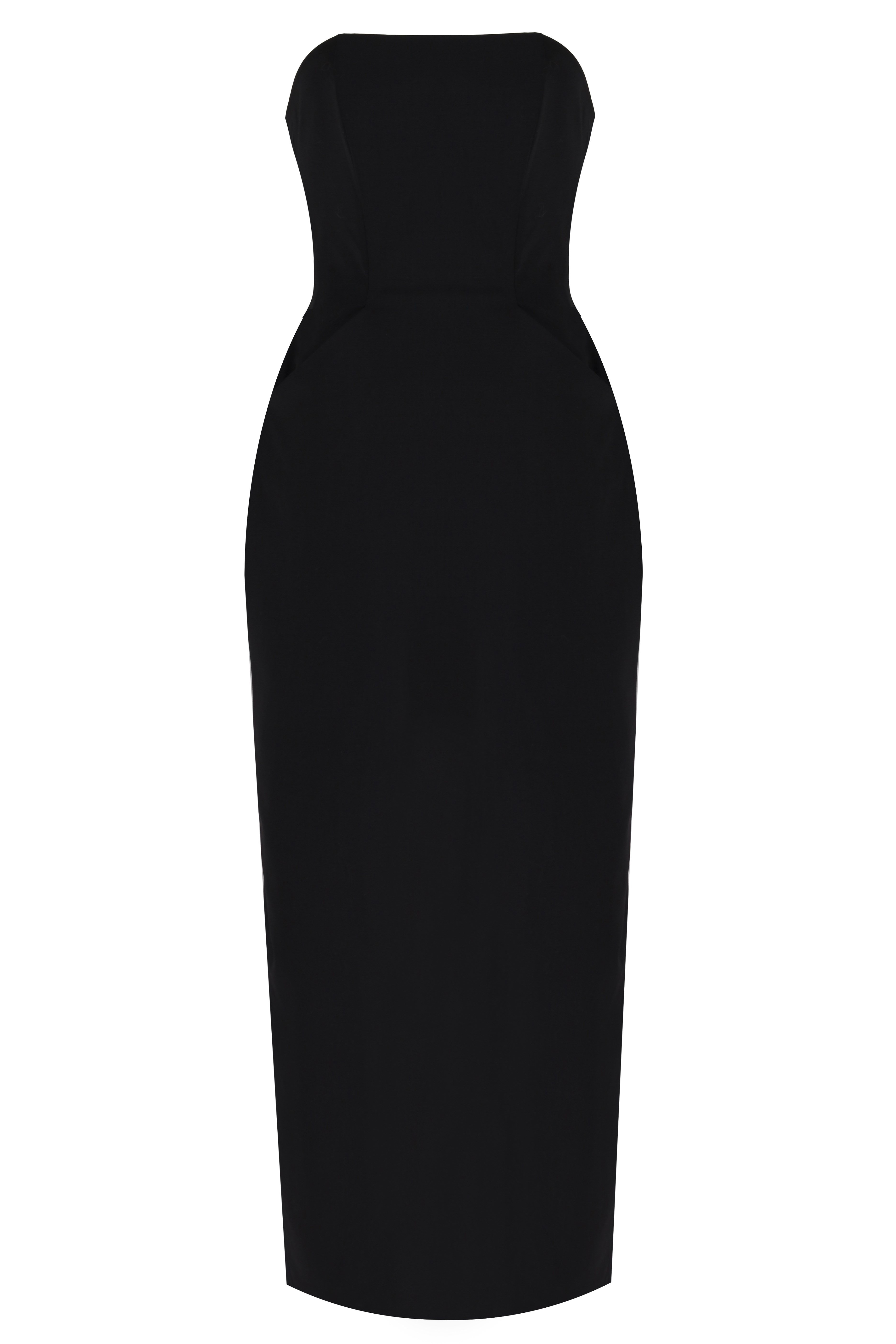 Tailored Strapless Pocket Dress