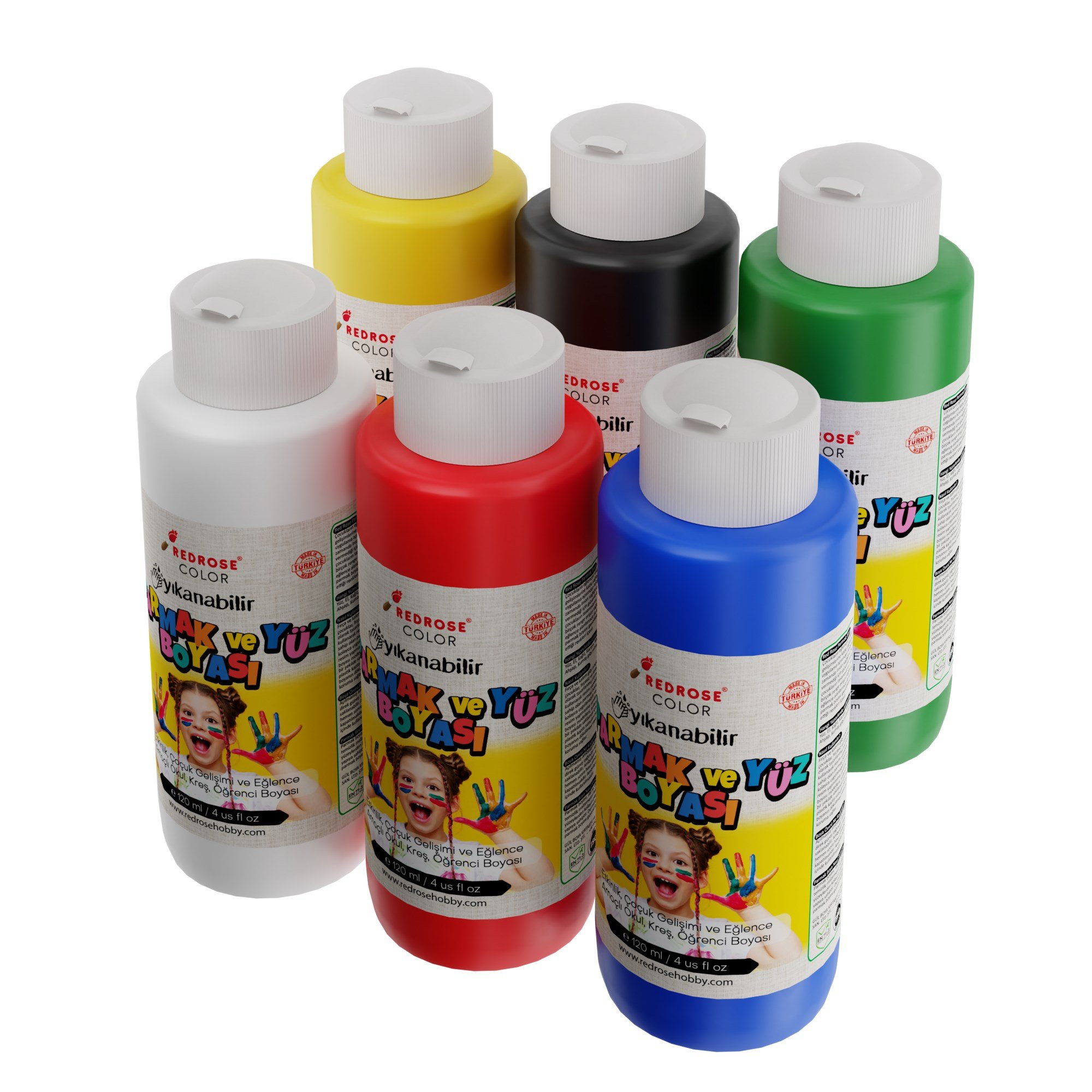 Ana Renkler Parmak Boyası 6'lı Set 6x120ml