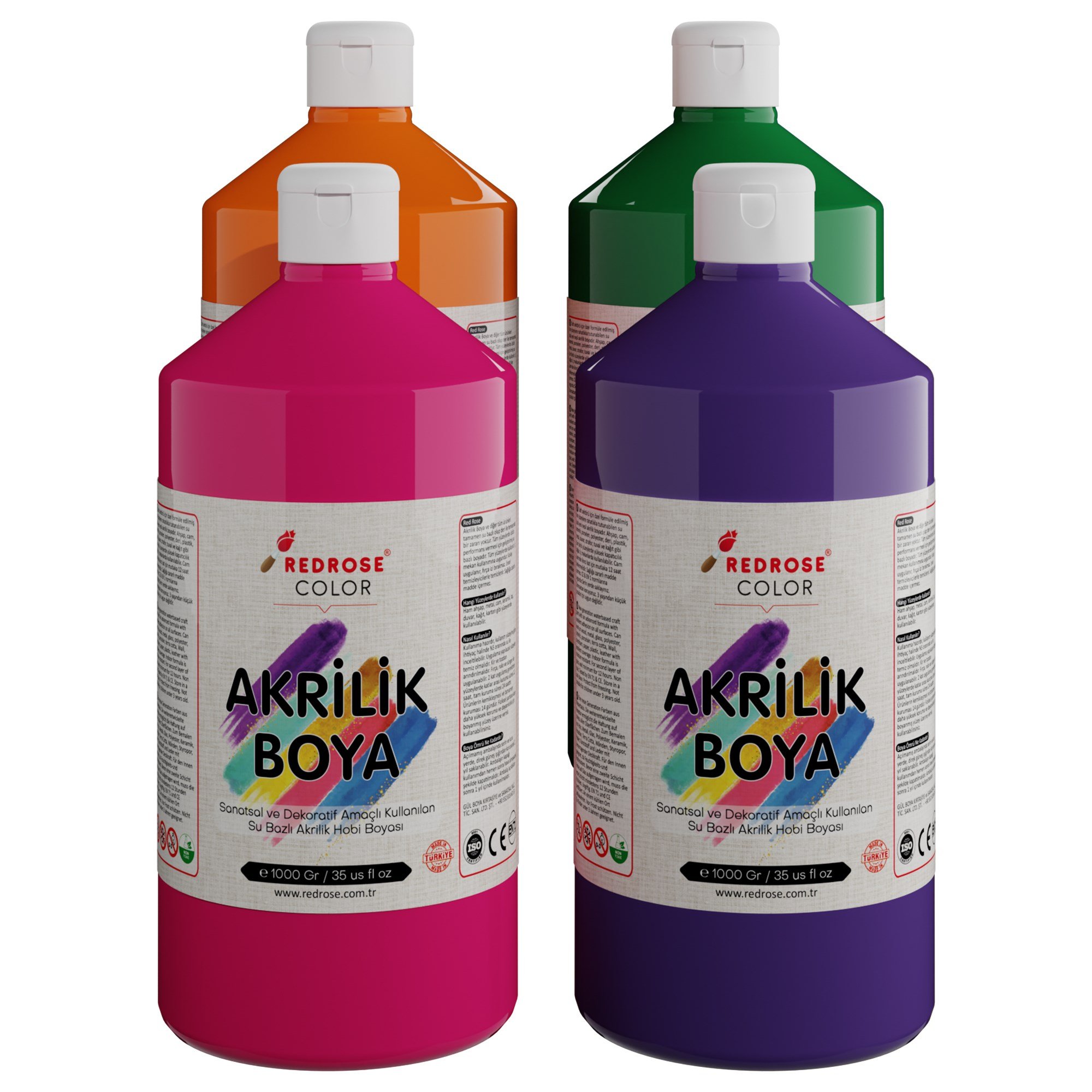 Ara Renkler Akrilik Boya 4'lü Set 4x1000gr