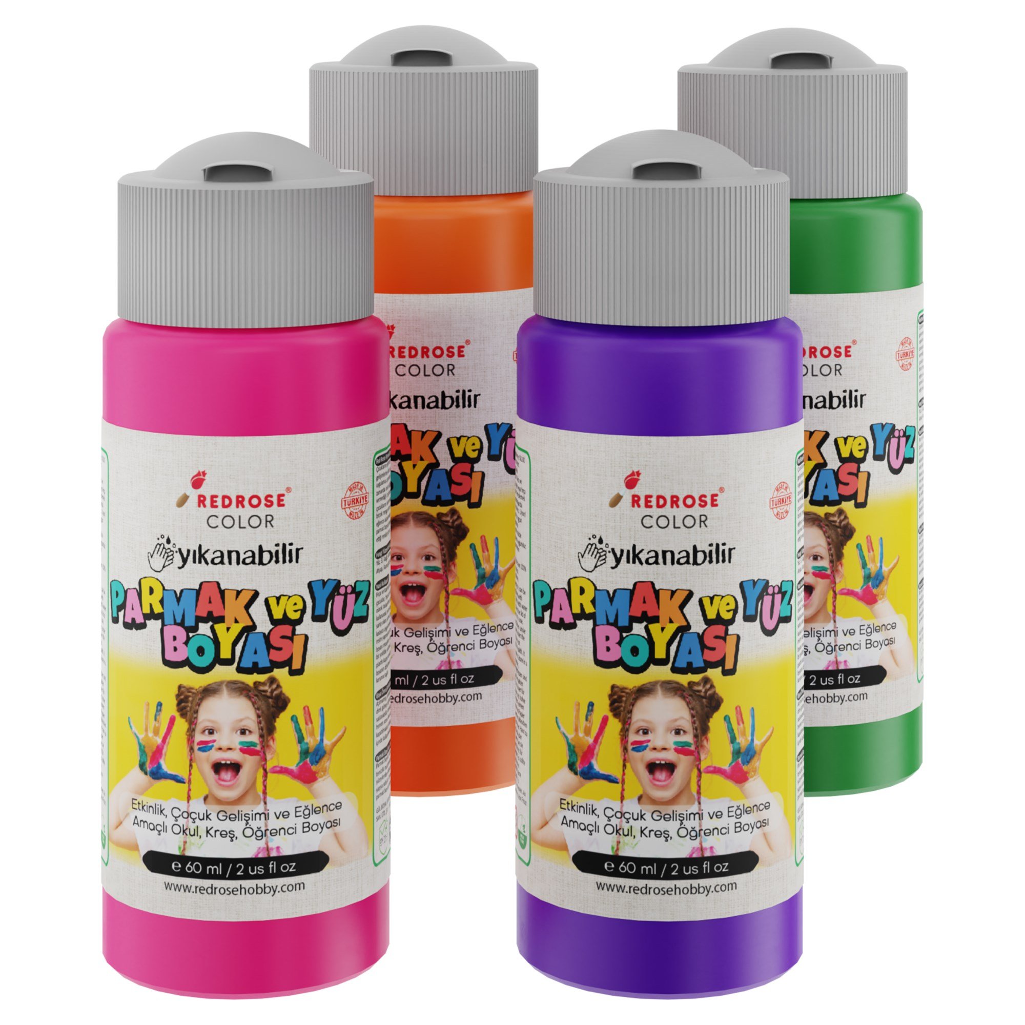 Ara Renkler Parmak Boyası 4'lü Set 4x60ml