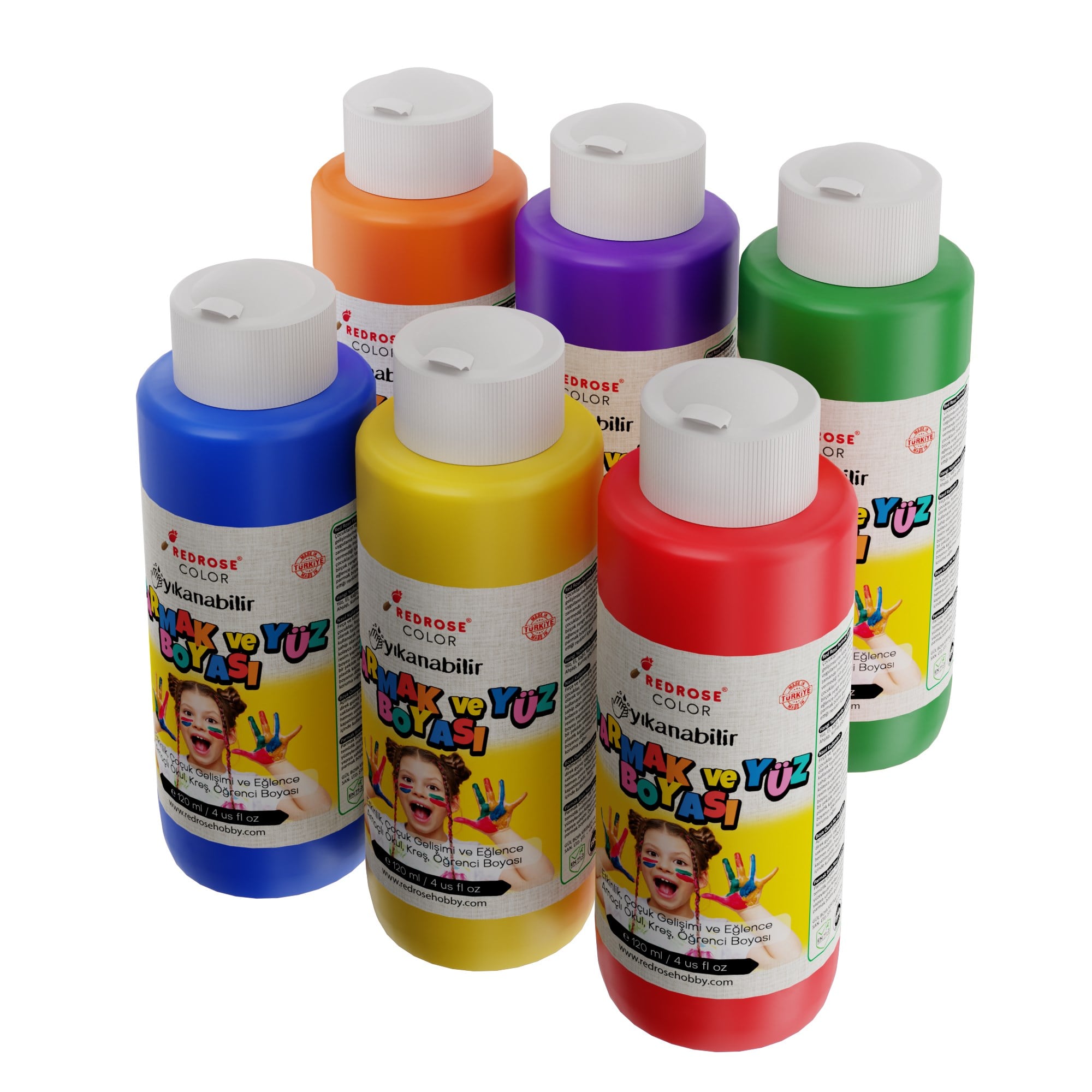 Ara Renkler Parmak Boyası 6'lı Set 6x120ml
