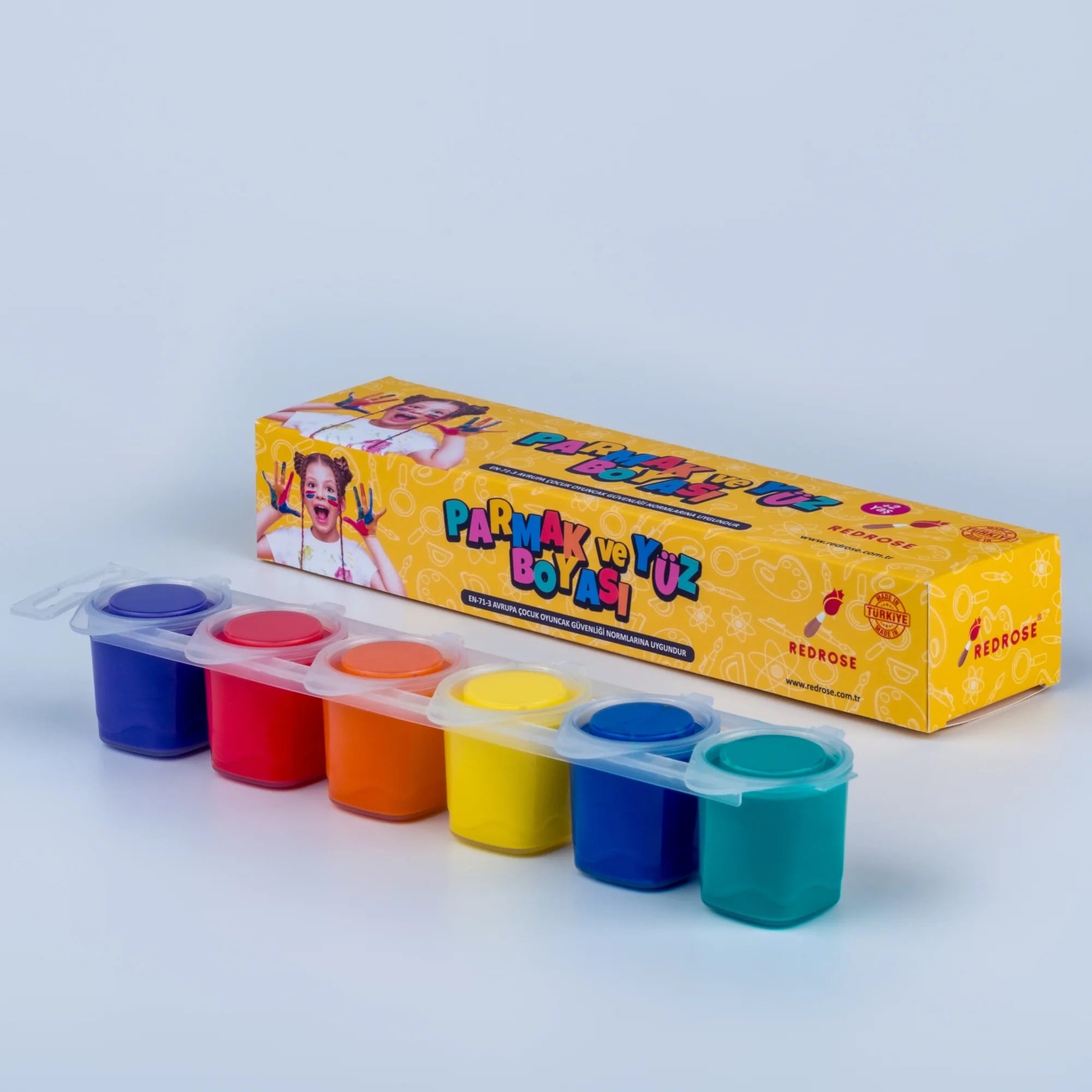 Ara Renkler Parmak ve Yüz Boyası Bağlantılı Palet 6x25ml