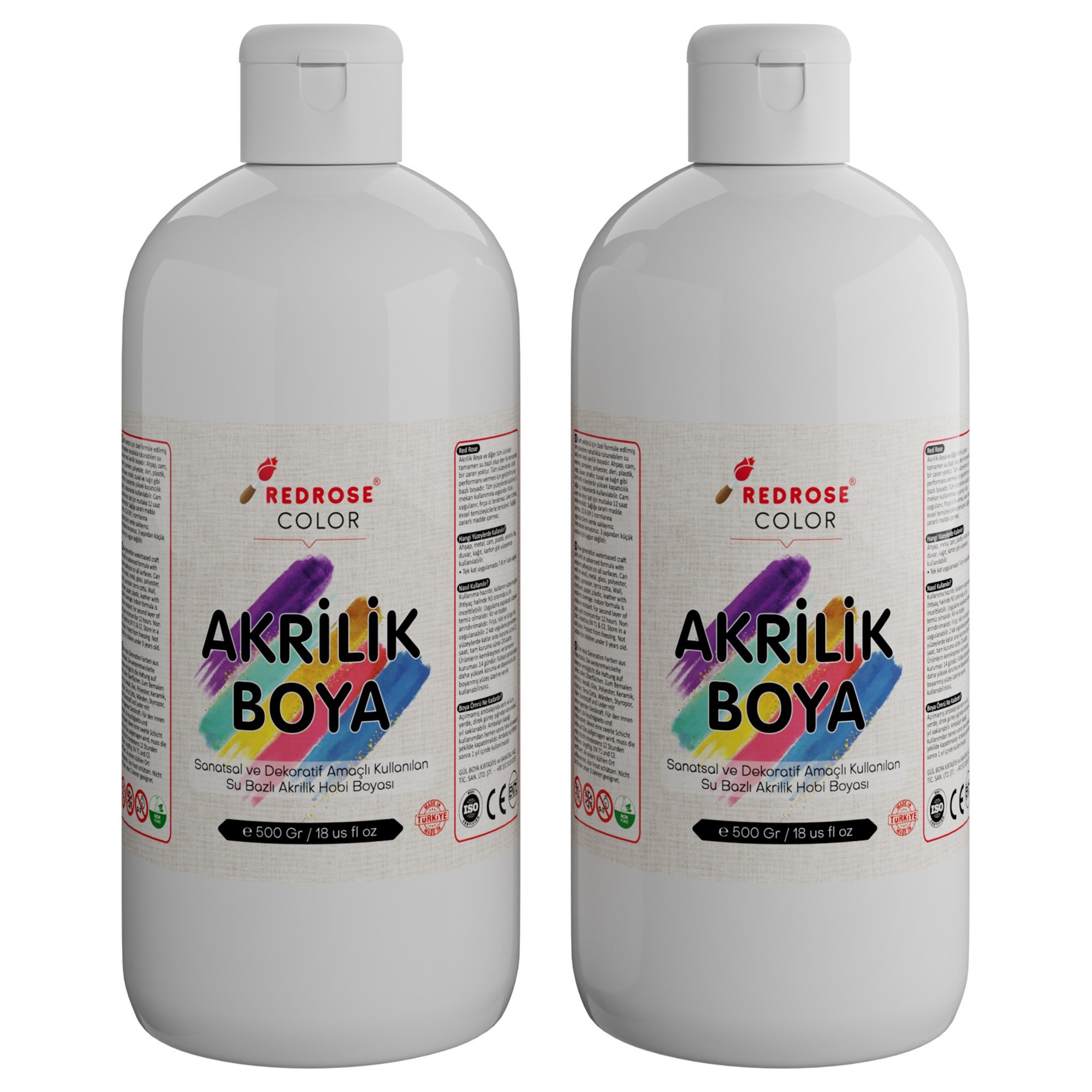 Beyaz Akrilik Boya 2'li Set 2x500gr