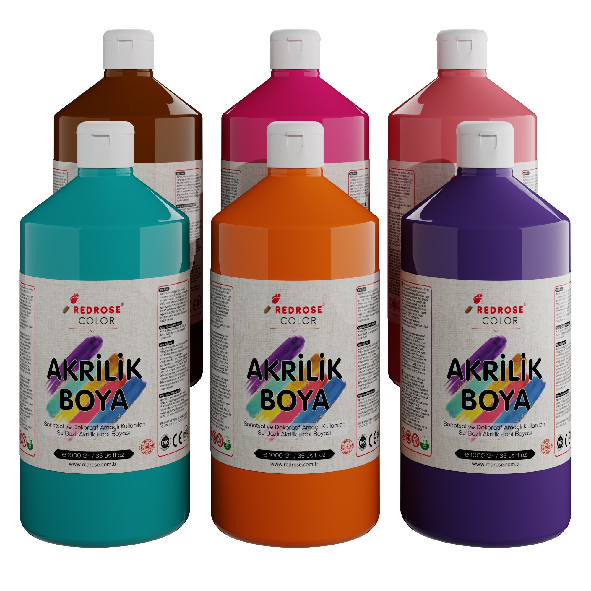 Tamamlayıcı Renkler Akrilik Boya 6'lı Set 6x1000gr