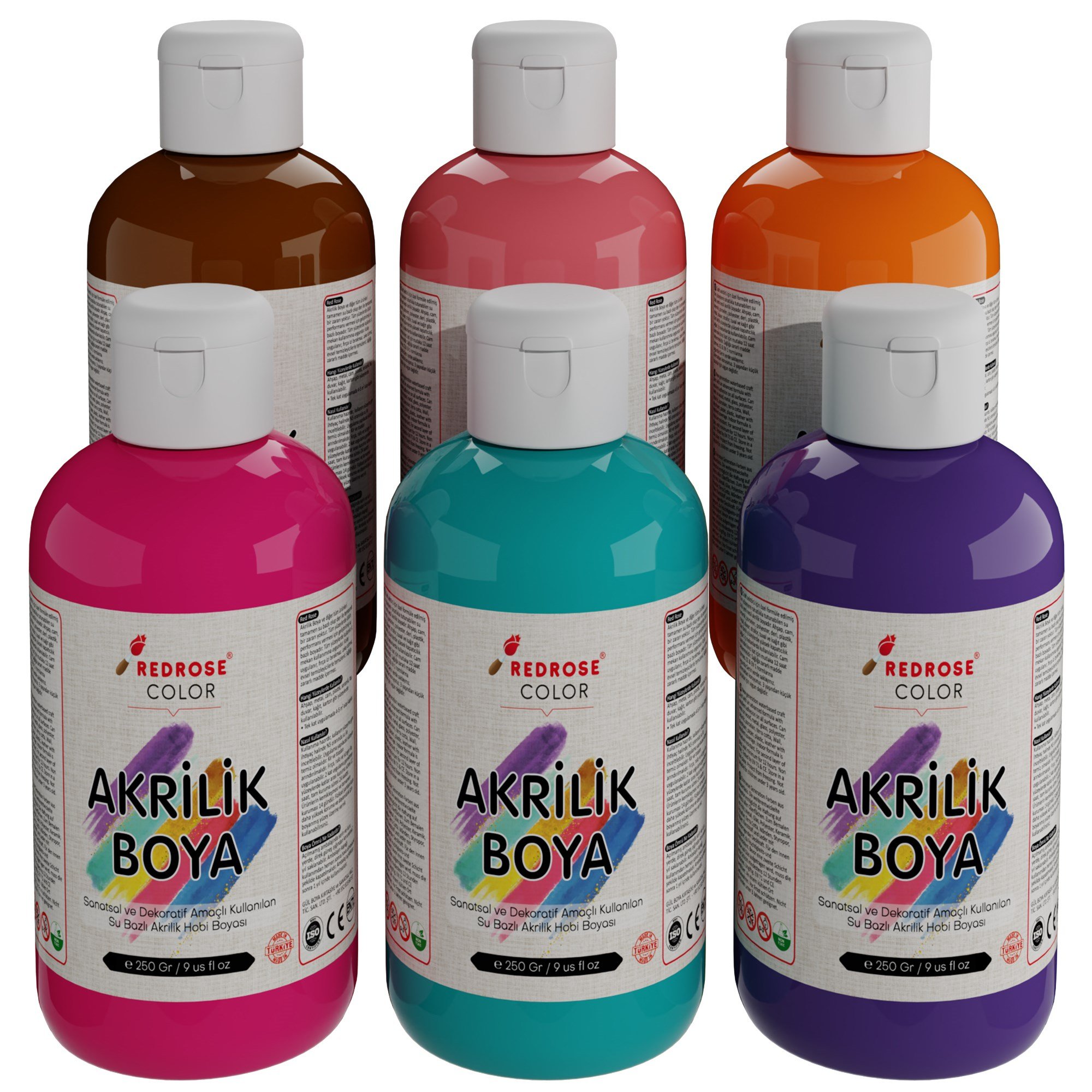 Tamamlayıcı Renkler Akrilik Boya 6'lı Set 6x250gr