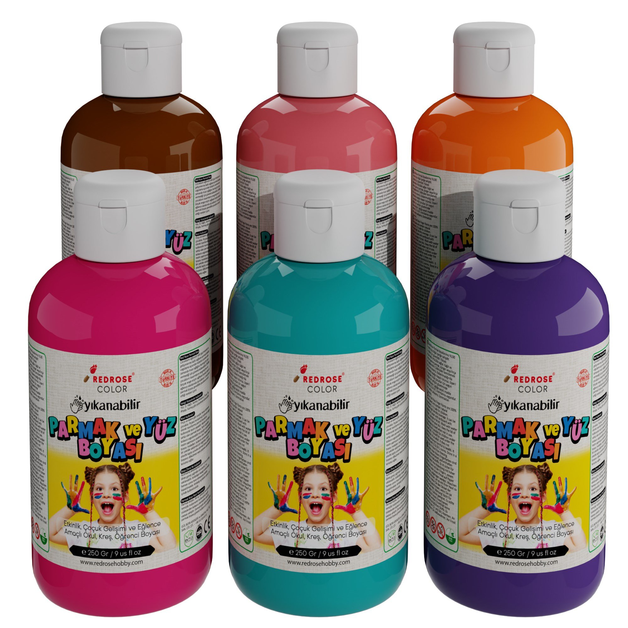 Tamamlayıcı Renkler Parmak Boyası 6'lı Set 6x250gr