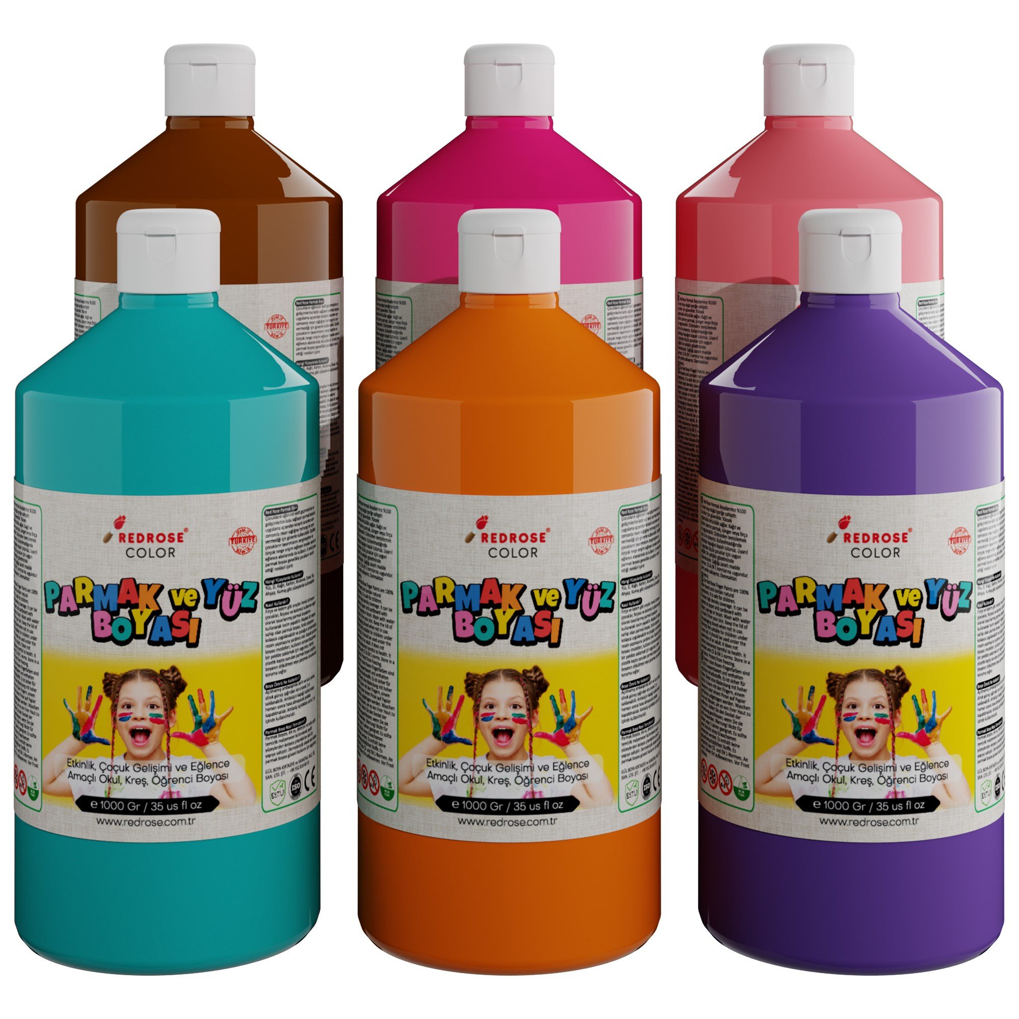 Tamamlayıcı Renkler Parmak Boyası 6'lı Set 6x1000gr