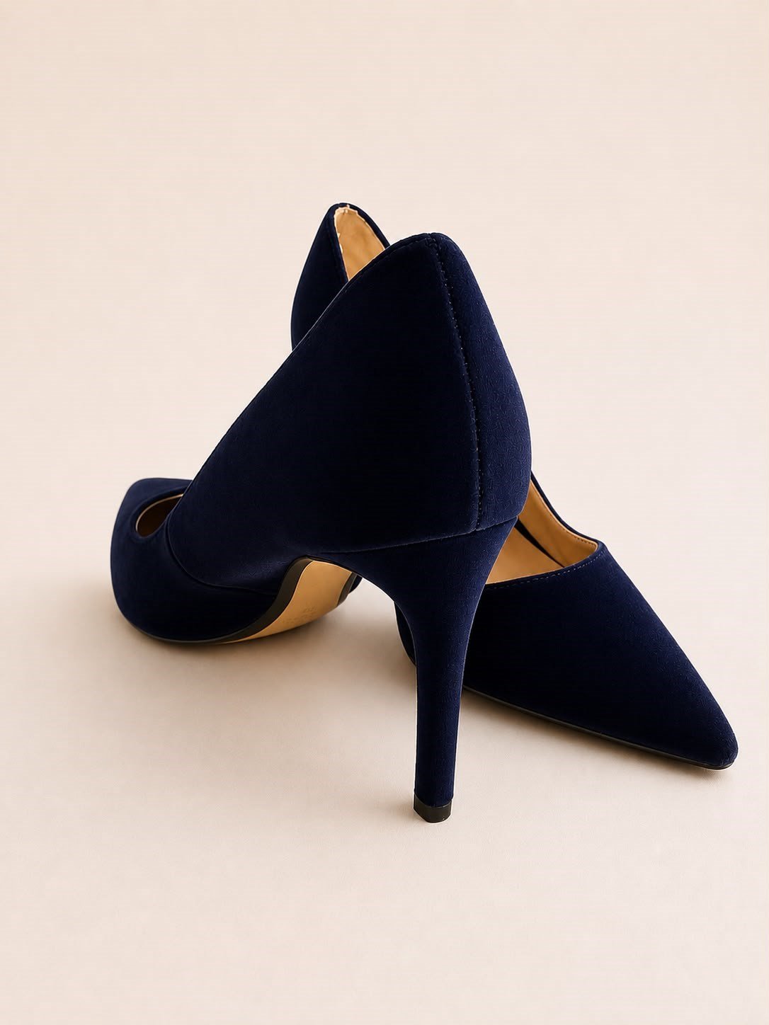 MANGO Lacivert Süet Stiletto Topuklu