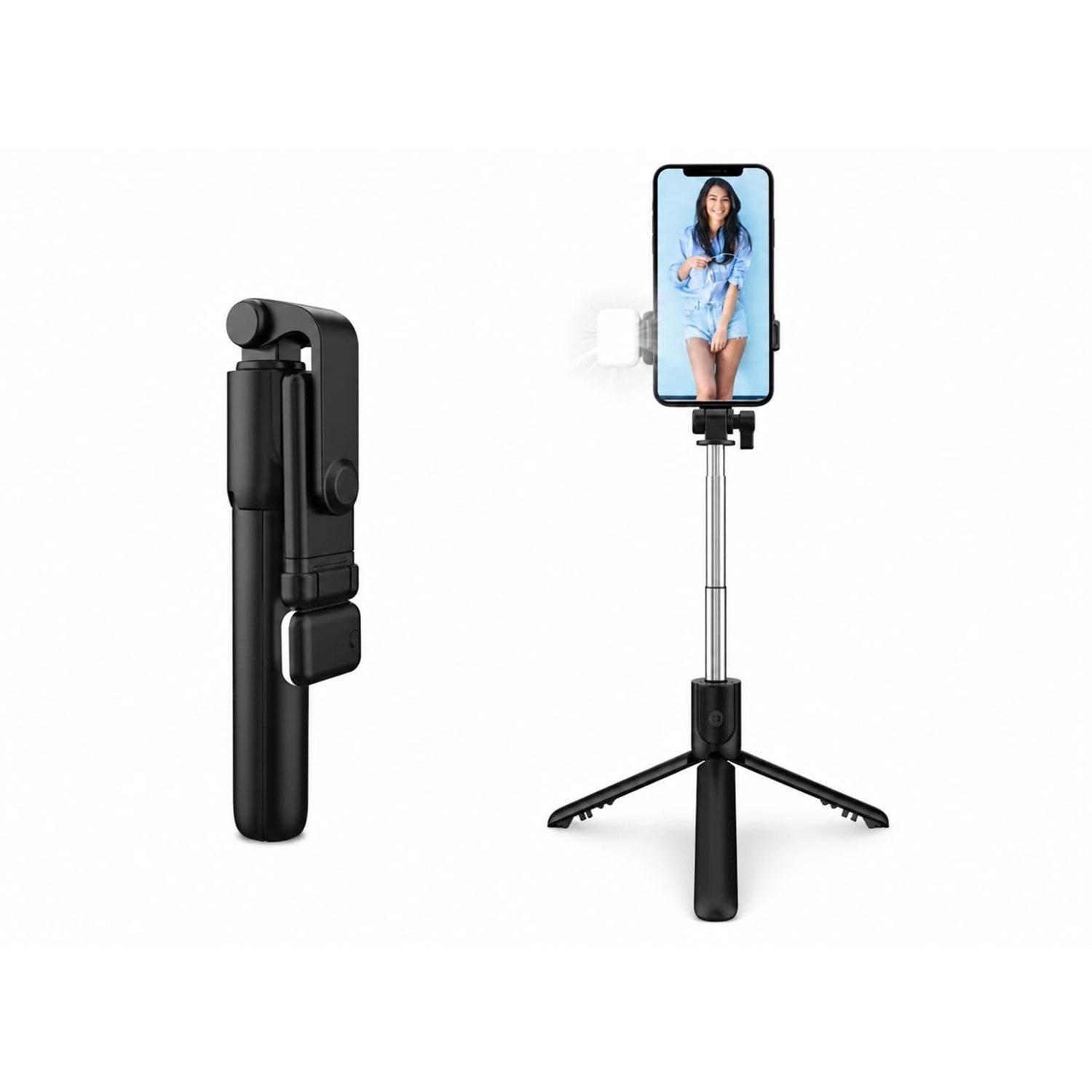 H1S Bluetooth Kumandalı Selfie Çubuğu ve Tripod Siyah