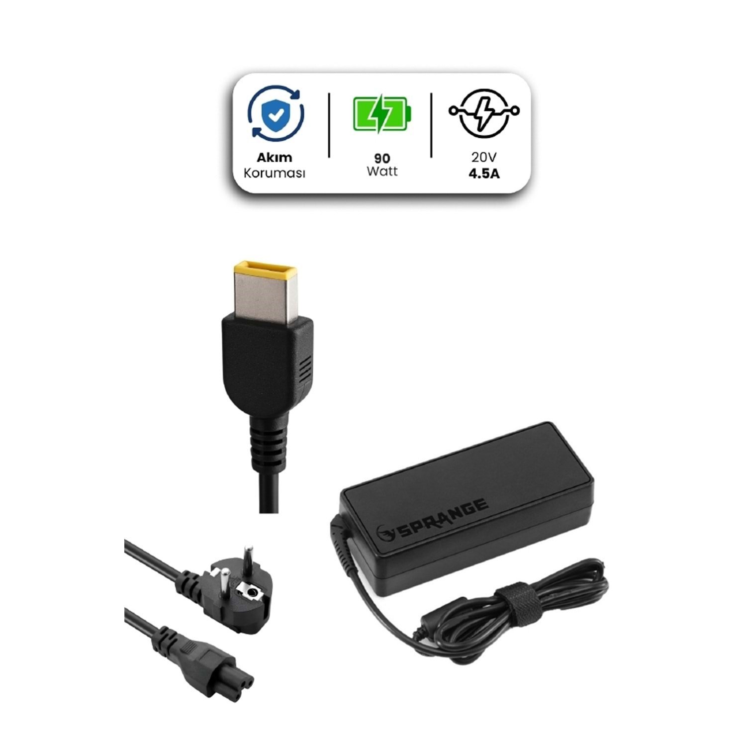 SPRANGE SR-L1 20V 4.5A USB Pin 90W LENOVO İçin Laptop Adaptör