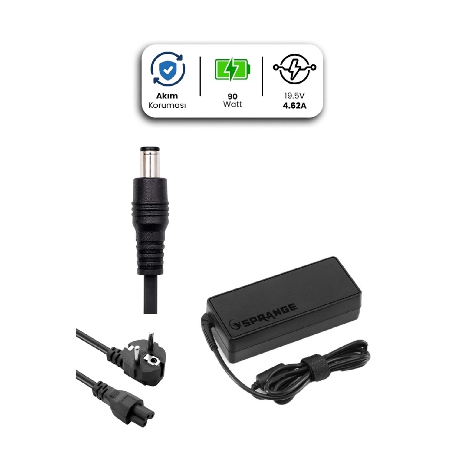 SPRANGE SR-L27 19.5V 4.62A 4.5 3.0mm 90W DELL İçin Laptop Adaptör