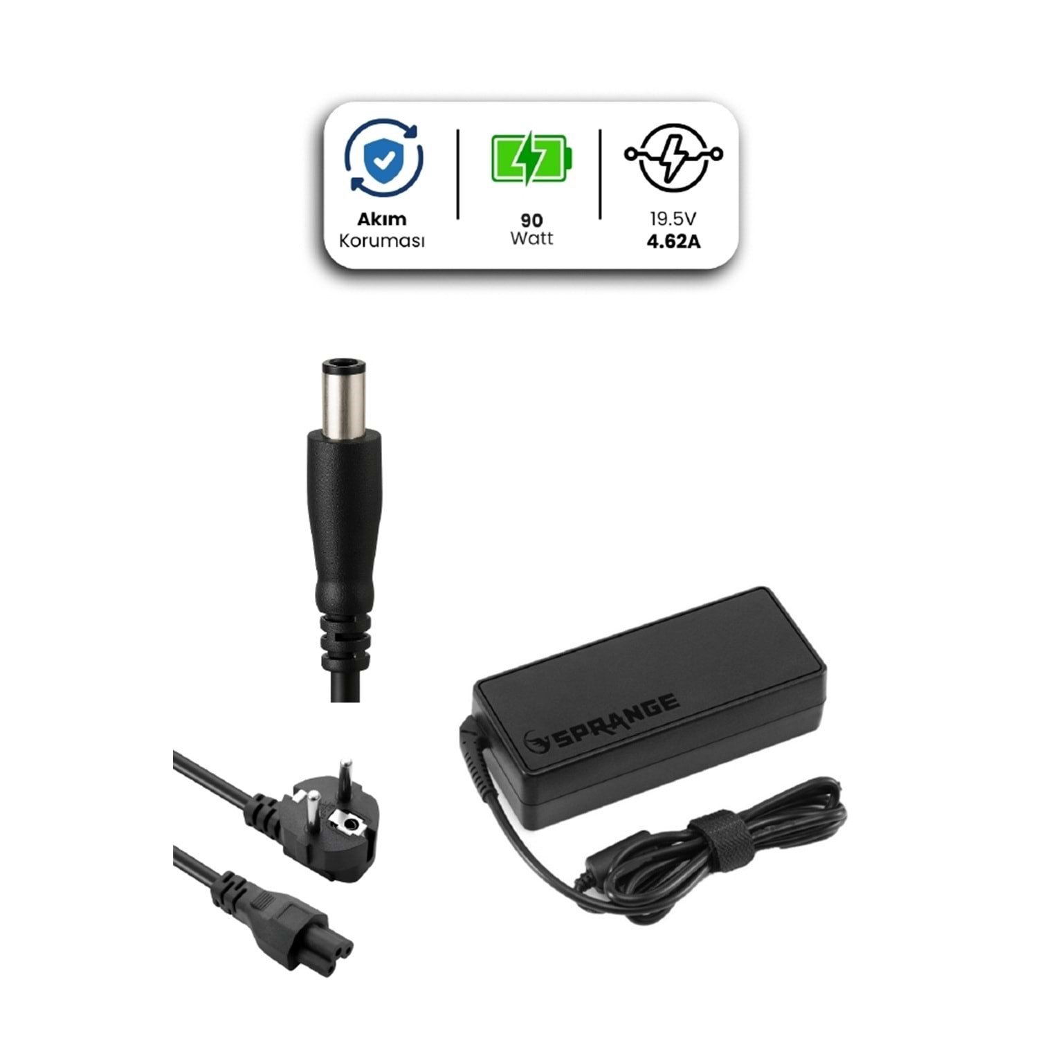 SPRANGE SR-L6 19.5V 4.62A 7.4 5.0mm 90W DELL İçin Laptop Adaptör