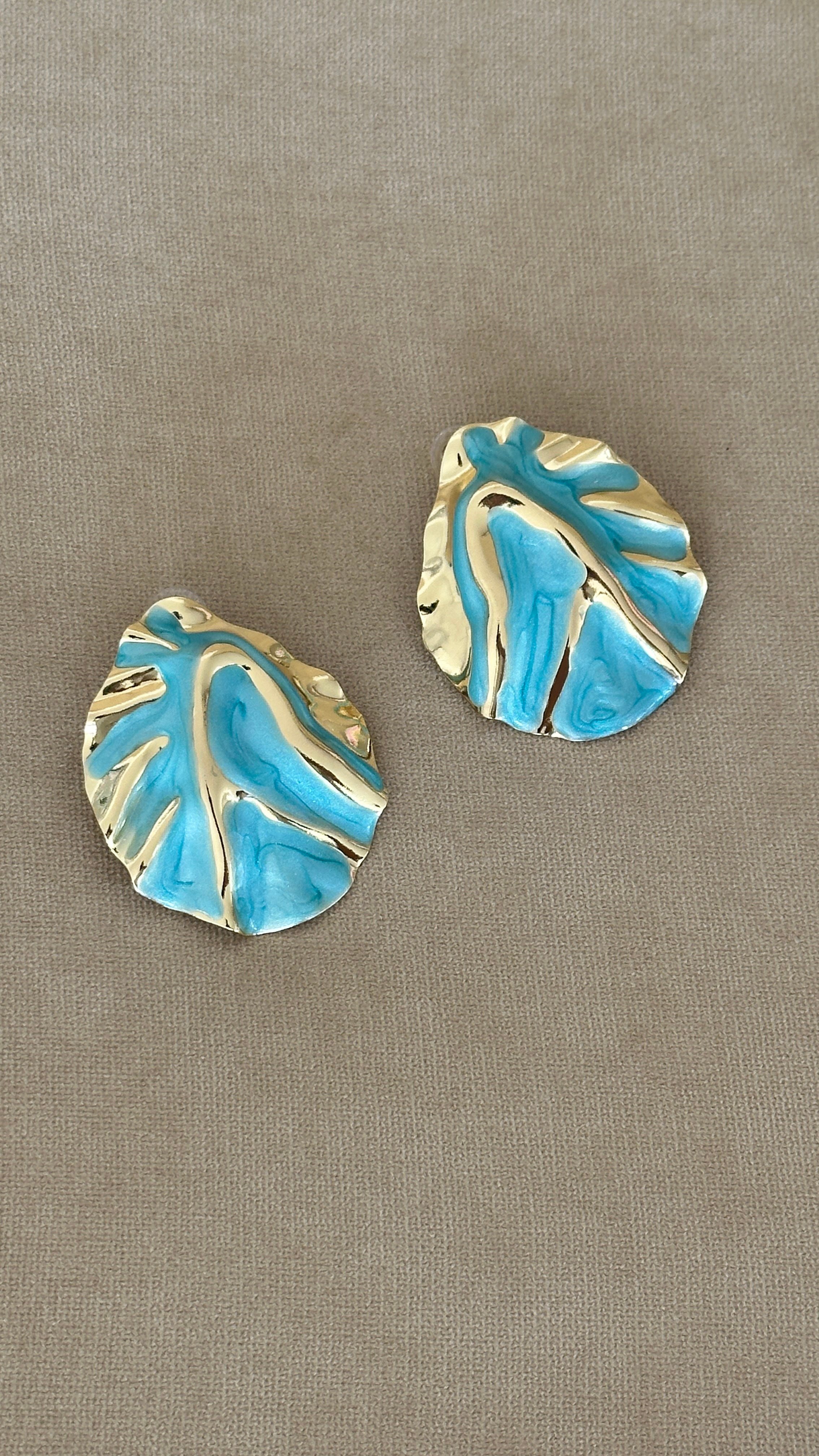 Aqua Gold Dalga Form Küpe