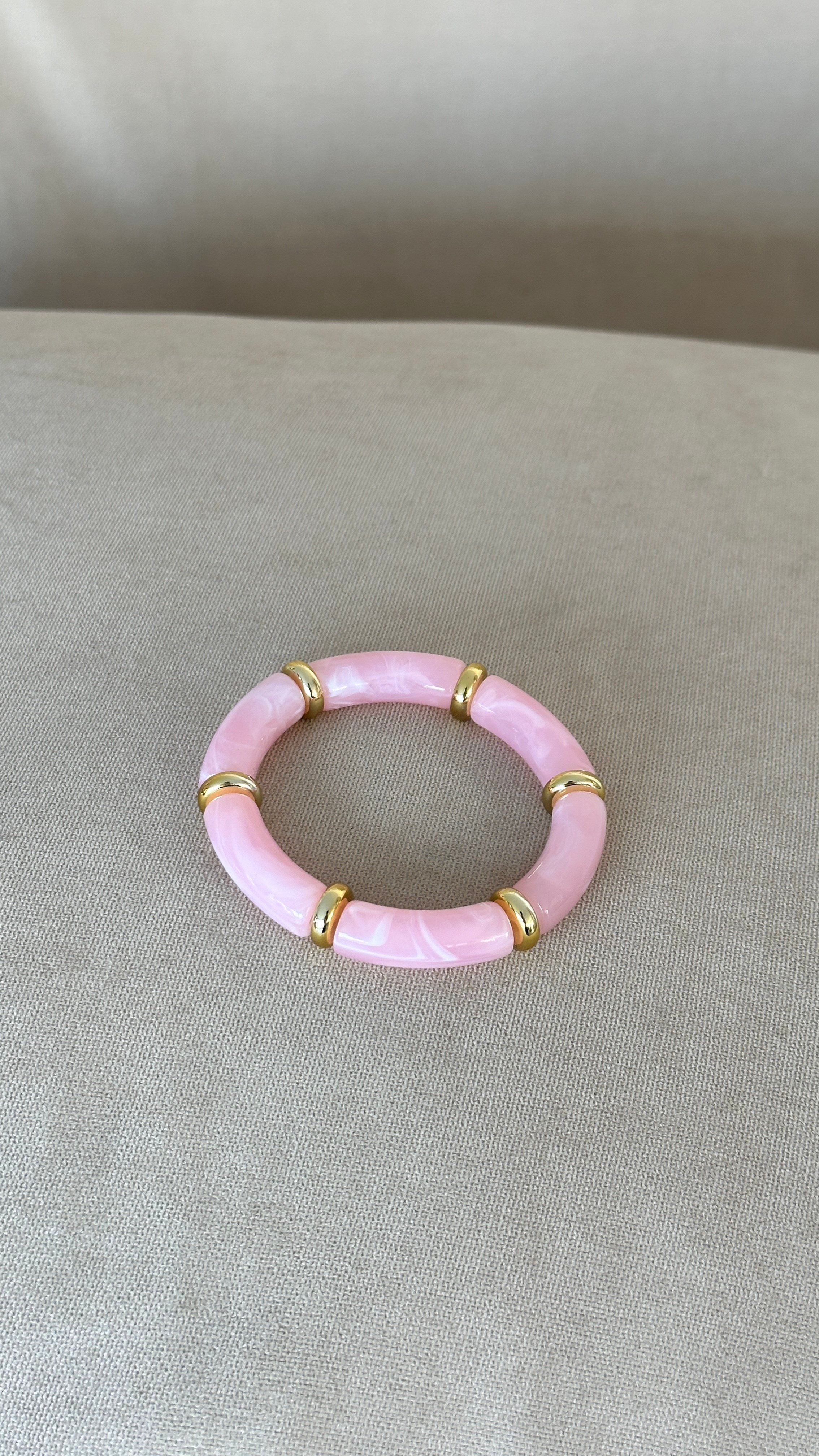 Rosé Pembe Gold Mineli Çelik Bileklik