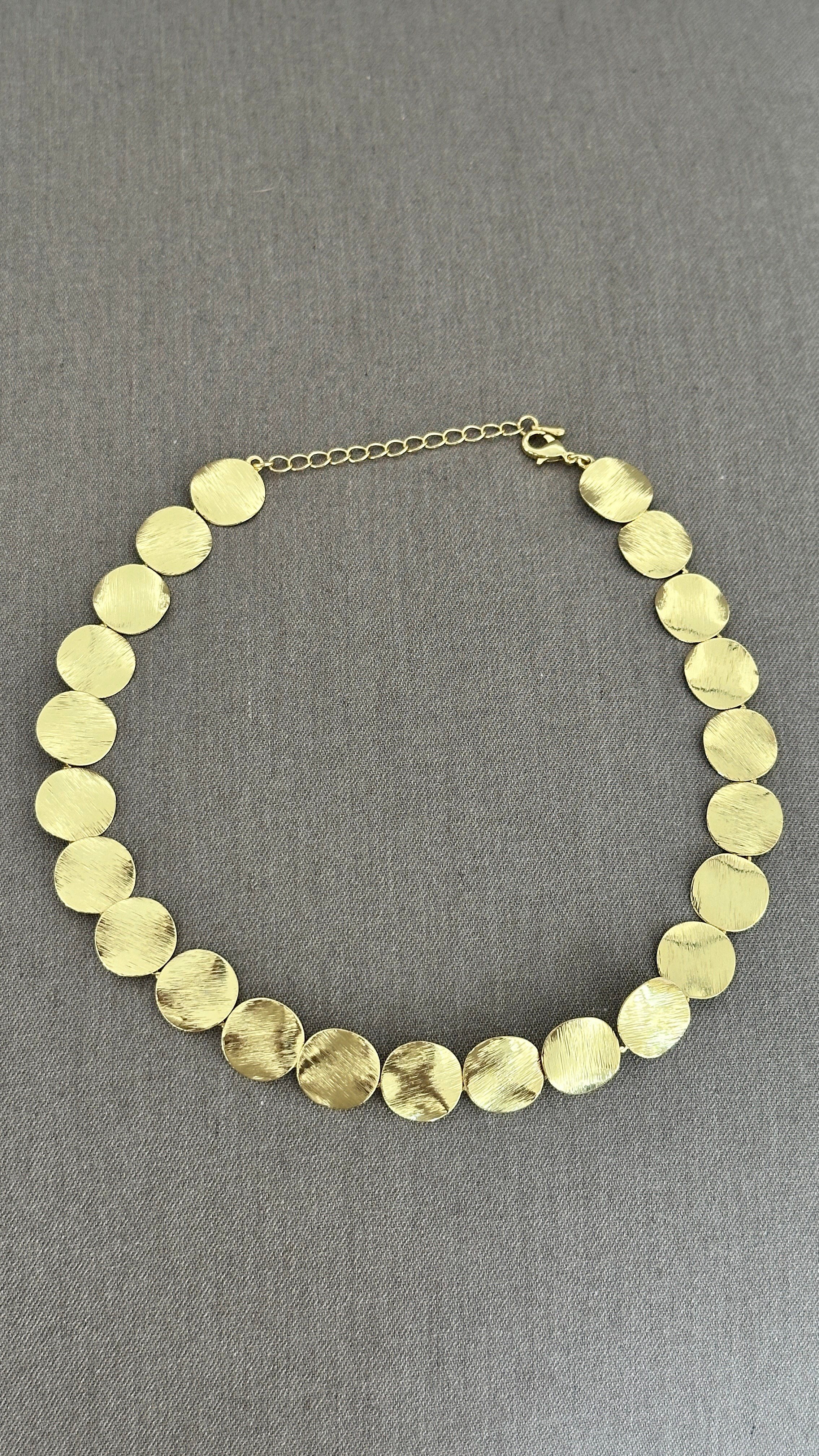 Sole Gold Disk Boncuklu Çelik Kolye