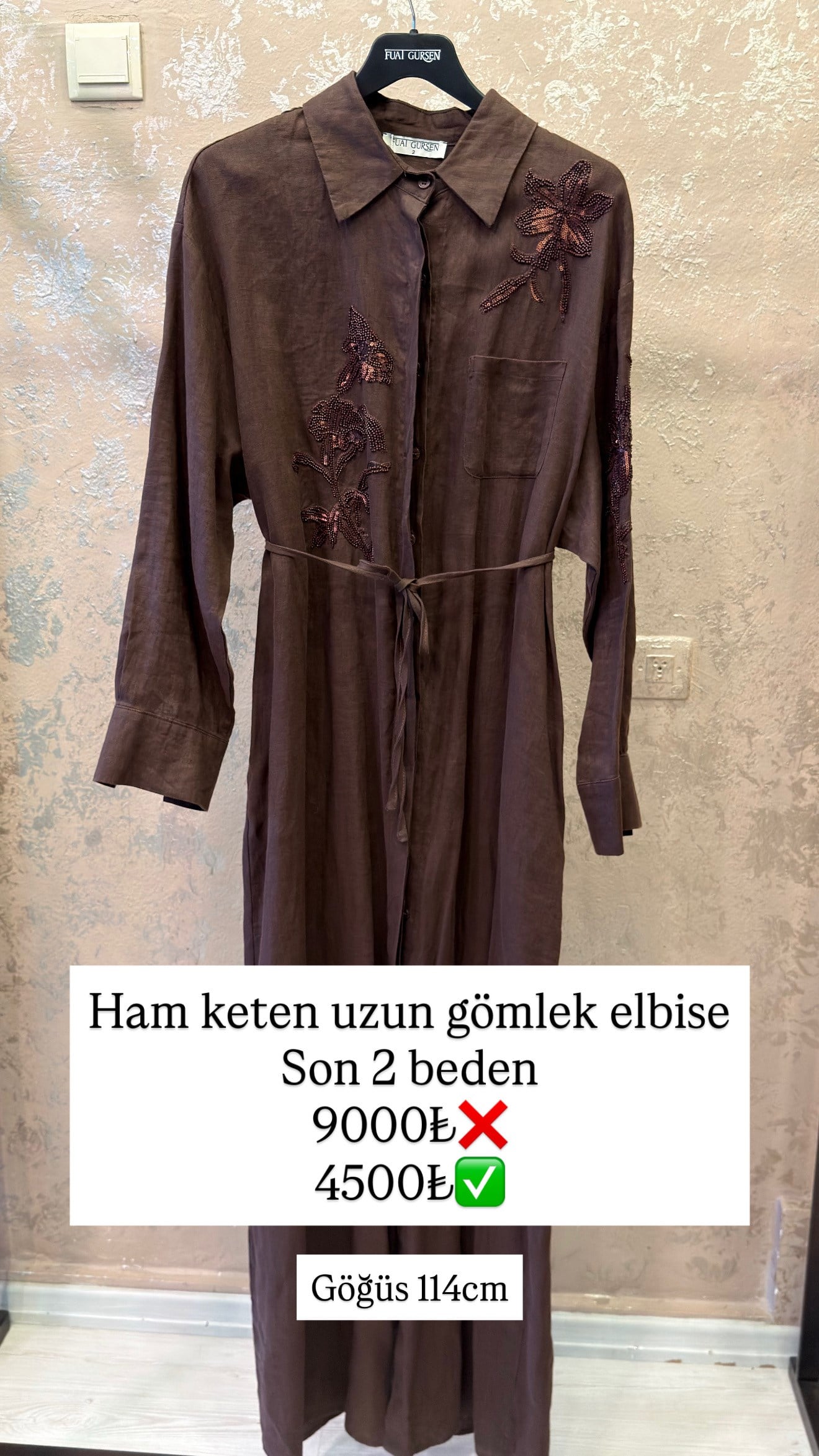 Ham keten elbise