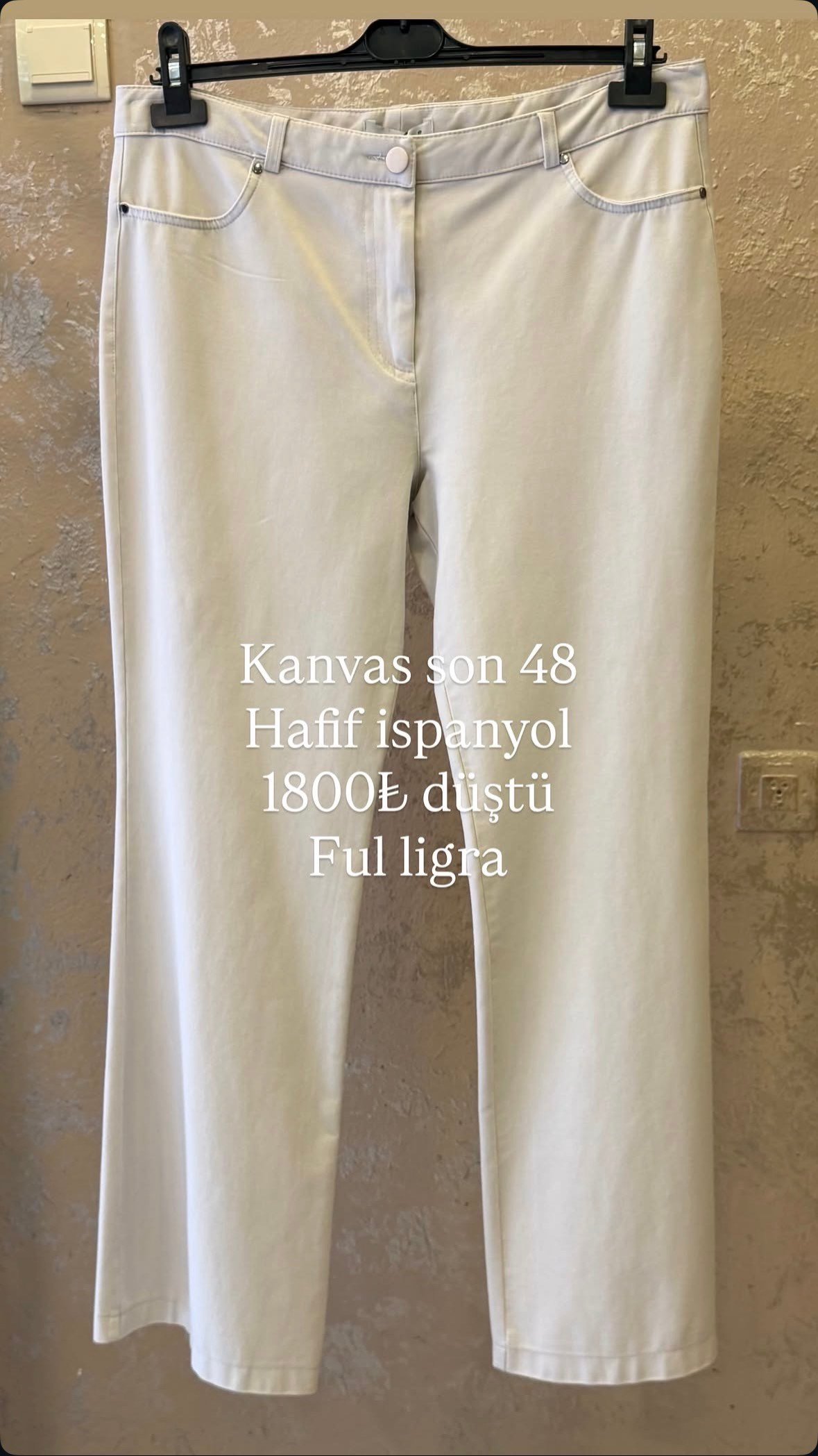 SENTEZ KAHVAS PANTOLON KREM