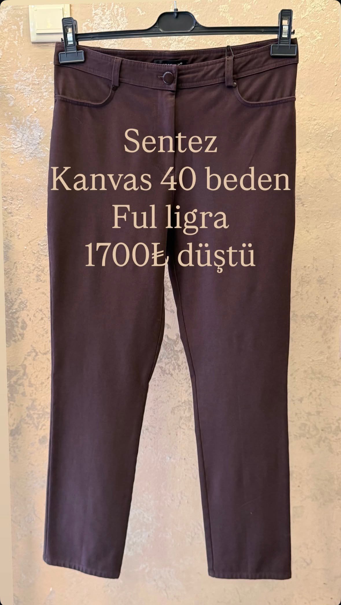 SENTEZ KANVAS PANTOLON KAHVE