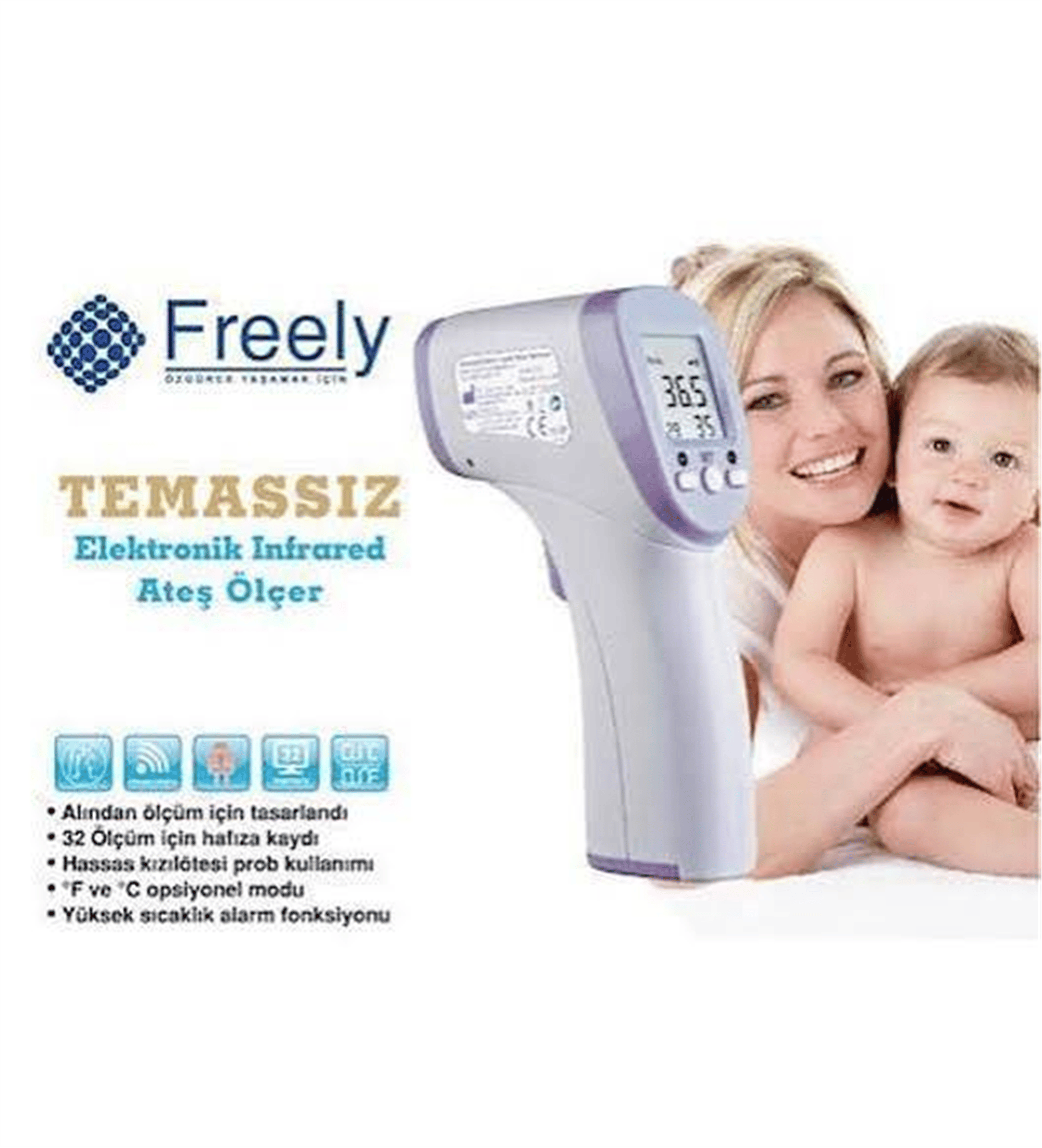 Temassız Elektronik Infrared Ateş Ölçer Ft3010