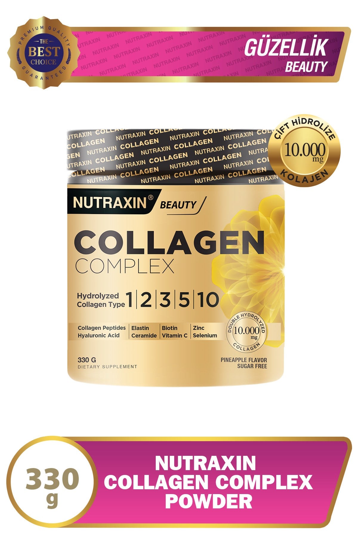 Collagen Complex Powder 330 gr - Tip 1,2,3,5,10 Kolajen, Hyalüronik Asit, Selenyum, Seramid