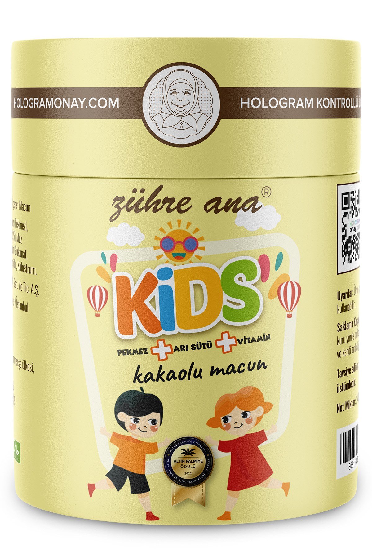 Kids Arı Sütü Pekmez Bal ve Vitamin Katkılı Kakaolu Macun 240 gr