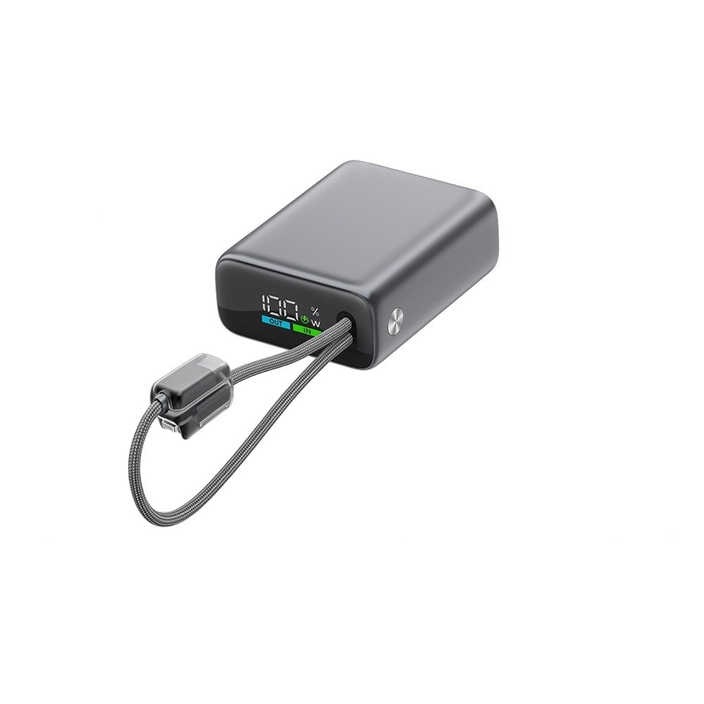 2BB278UG ttec ReCharger Pro TFT 10.000mAh PD 20W USB-C ve Lightning Dahili Kablolu Taşınabilir Hızlı Şarj Aleti / Powerbank – 2BB278