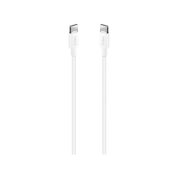 2DK36B ttec USB-C - USB-C 120cm 60W PD/QC Hızlı Şarj/Data Kablosu Beyaz