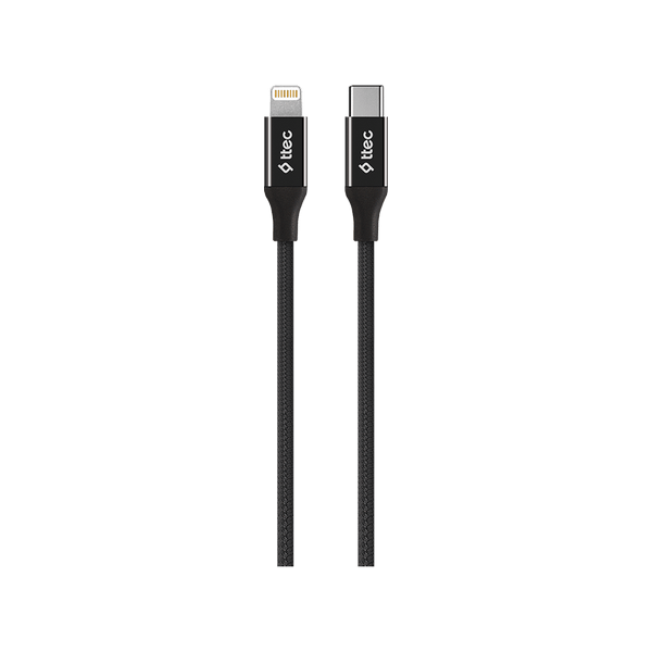 2DK41S ttec AlumiCable USB-C - Lightning Hızlı Şarj Kablosu 150cm Siyah