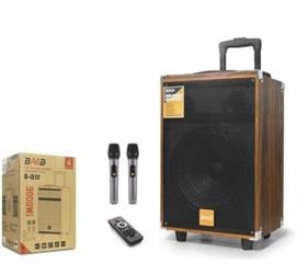 BAAB BQ12 Çift Karaoke Mikrofonlu Bluetooth Hoparlör FM Radyo 40W 12 İnç Kumandalı Ahşap