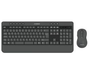 Everest KM-6585 Dual Gri-Siyah Kablosuz Çift Space Tuşlu Q Klavye + Mouse Set