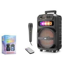 JBR JBR007 Karaoke Mikrofonlu Bluetooth Hoparlör FM Radyo 10W 8 İnç RGB Kumandalı Siyah