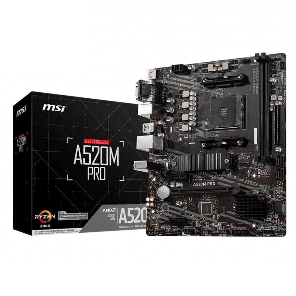 Msi A520M PRO Amd A520 Soket AM4 DDR4 4600 MHz(OC) M.2 Anakart