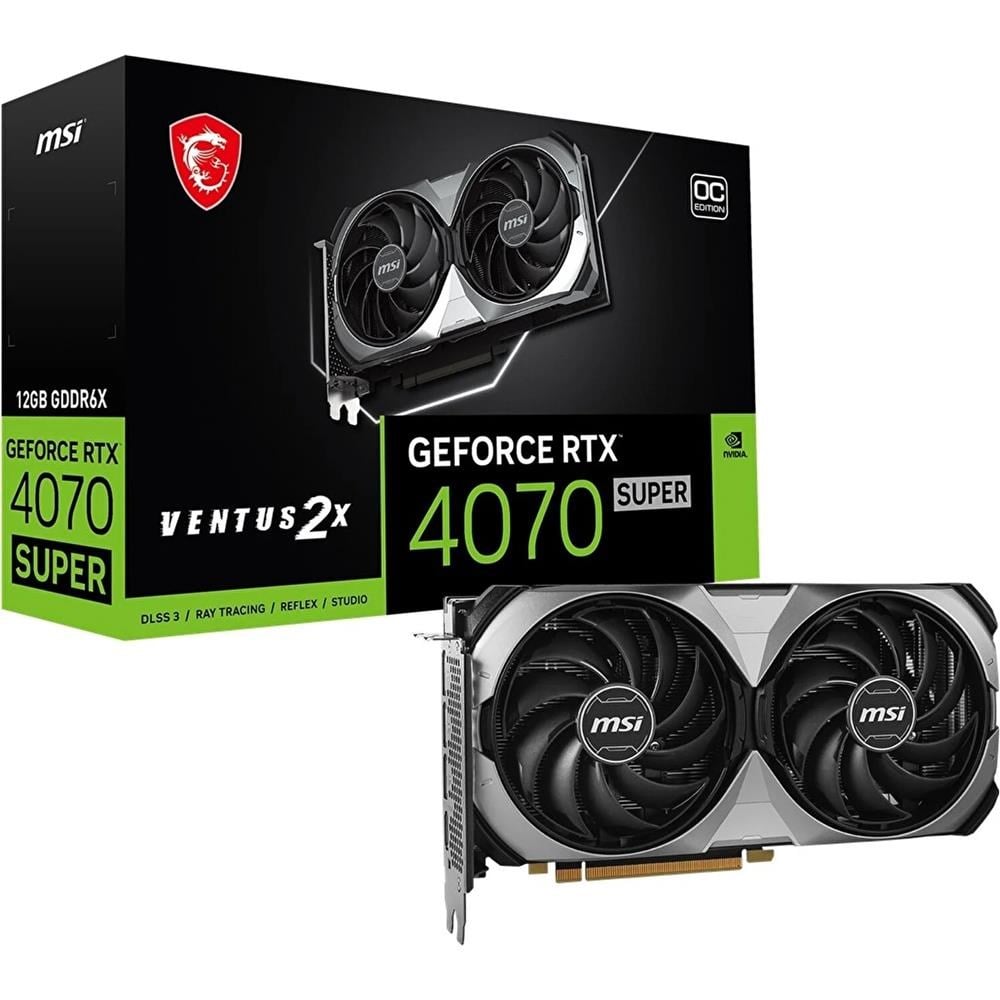 MSI VGA GEFORCE RTX 4070 SUPER12G GAMINGXSLIM RTX4070S12GB GDDR6X 192B DX12 PCIE 4.0 X16 3XDP 1XHDMI