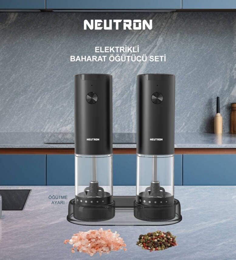 NEUTRON NTL-PG-33D DIŞTAN AYARLI TUZ/BAHARAT ÖĞÜTÜCÜ İKİLİ