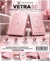 Snapron Snppb01-07 Pembe 5000 mah Pd 20W USB- C MAGSAFE Ultra Silim ( Magnetic Wireless)