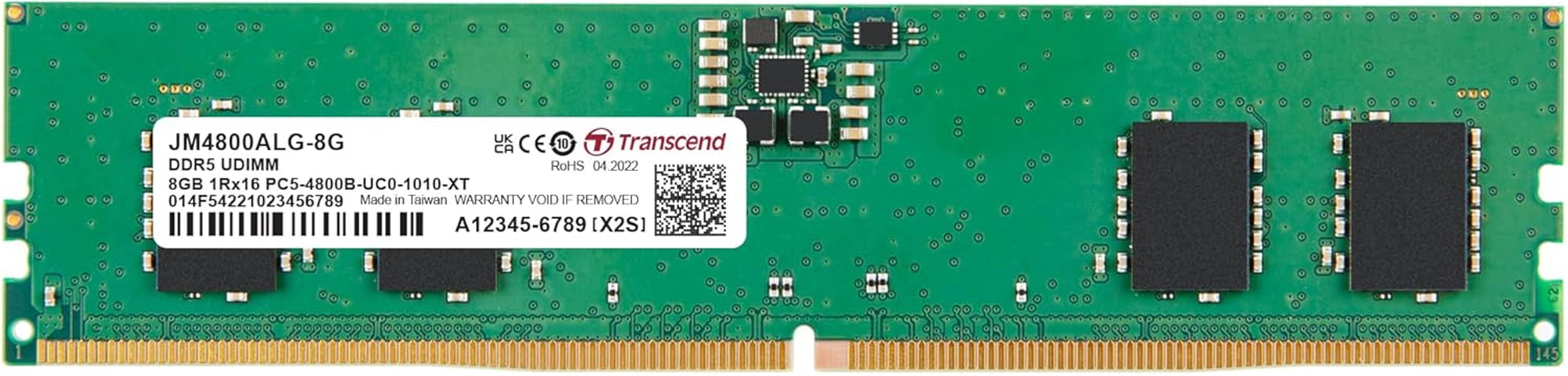 Transcend 8GB(1x8GB) 4800Mhz UDIMM DDR5 CL40 Pc Ram (JM4800ALG-8G)