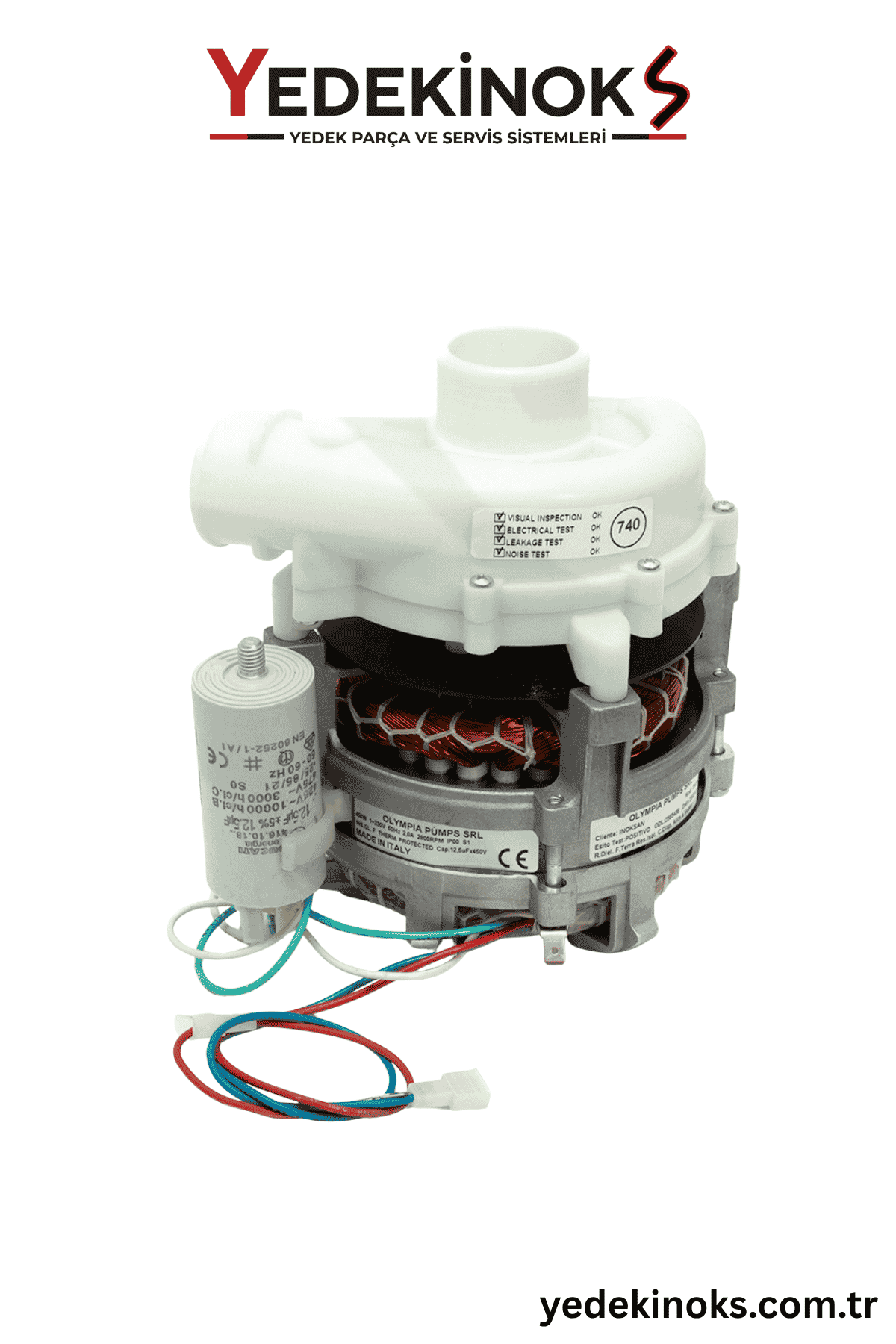 İnoksan Bulaşık Yıkama Makinesi Pompası Motoru 0.45 kW 230V