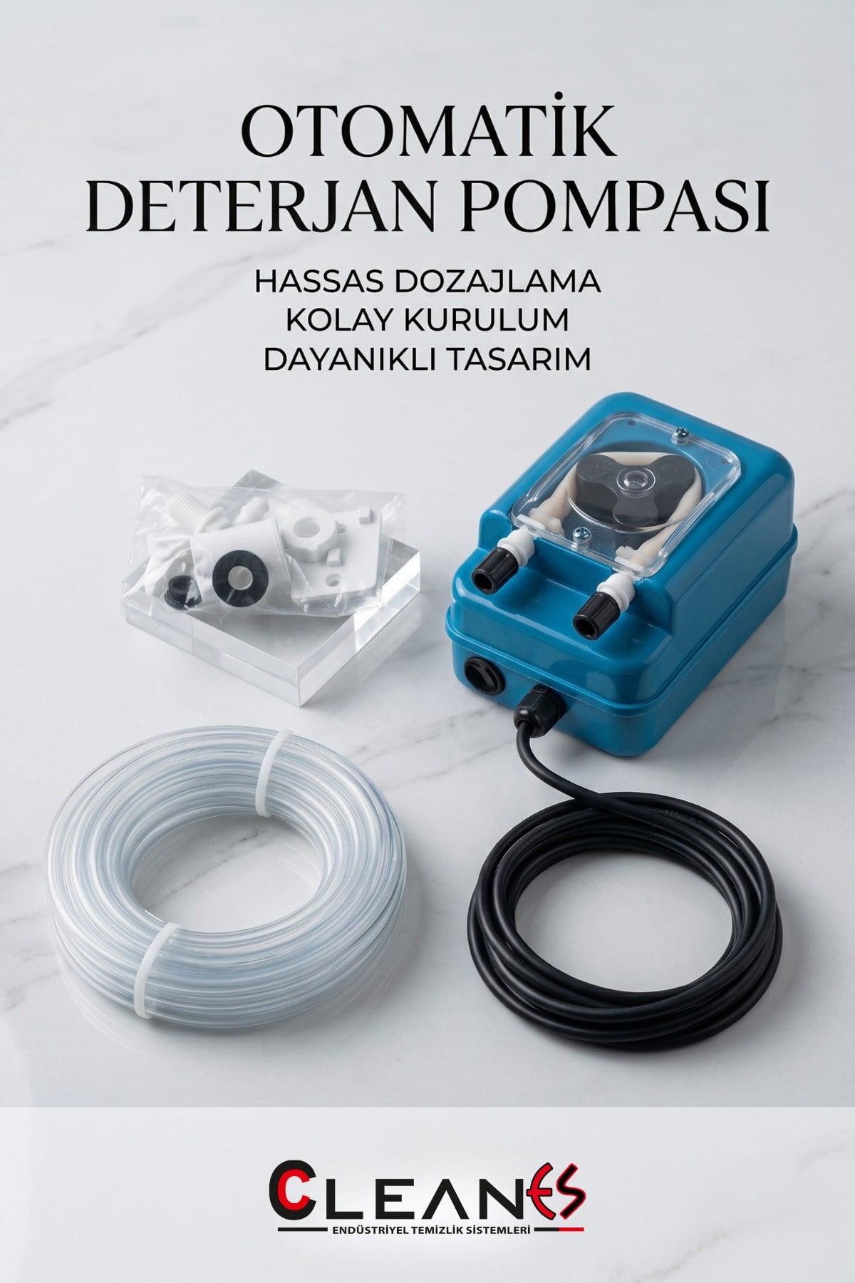 Endüstriyel Bulaşık Makinesi Deterjan Pompası - Sanayi Tipi Dozaj Pompası (Montaj Setli Full Paket)