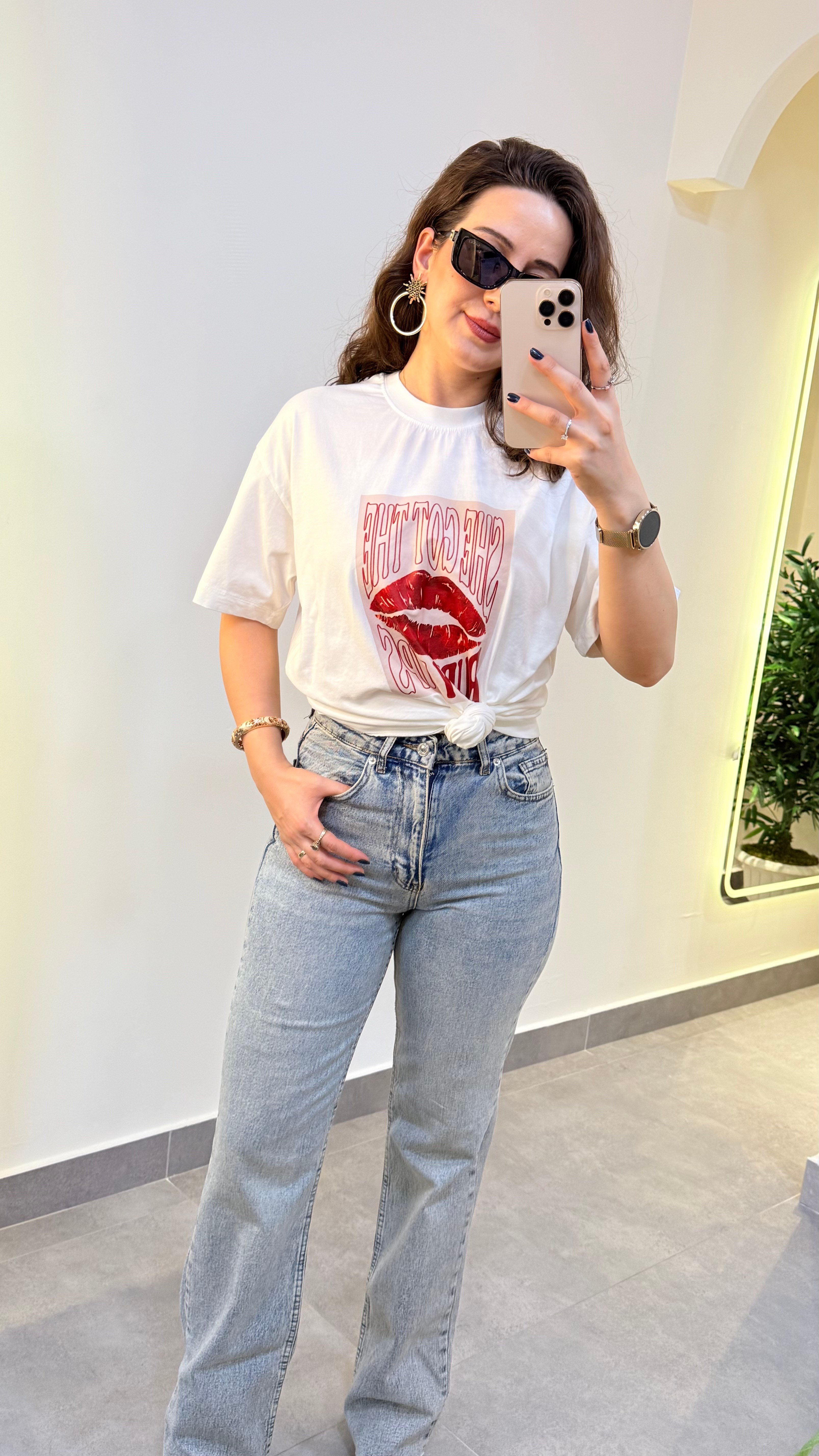 Ruby Lips Baskılı Tişört