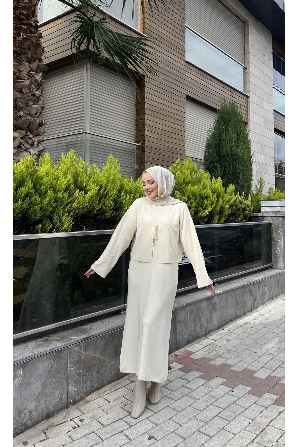 Crop Jileli Triko Elbise