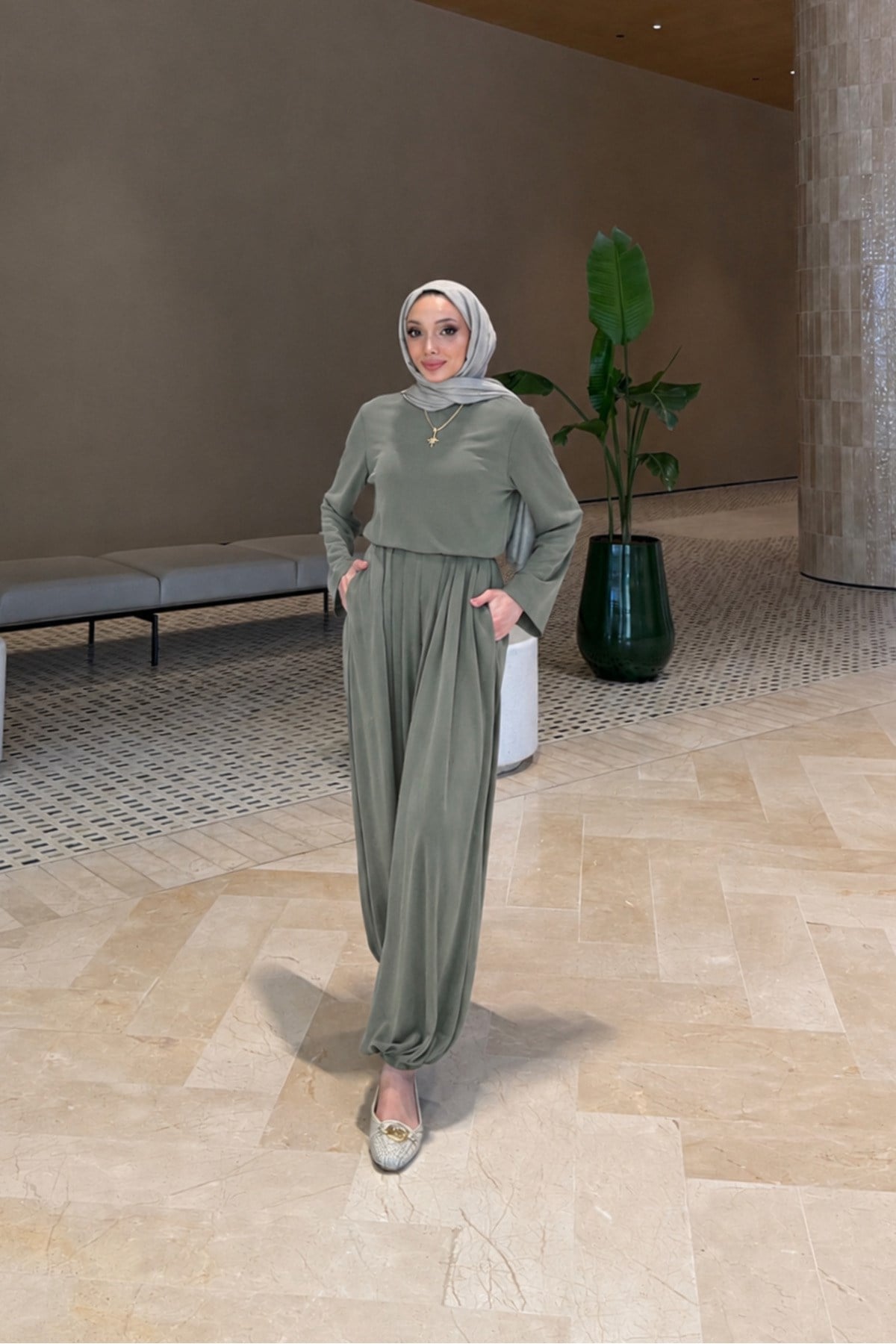 Hera Oysho Kumaş Oversize Günlük Tesettür Takım
