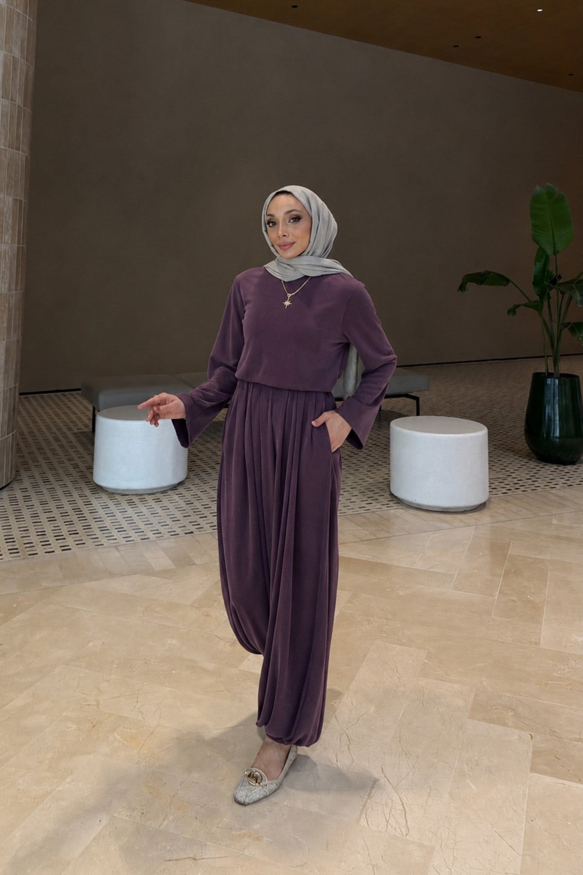 Hera Oysho Kumaş Oversize Günlük Tesettür Takım