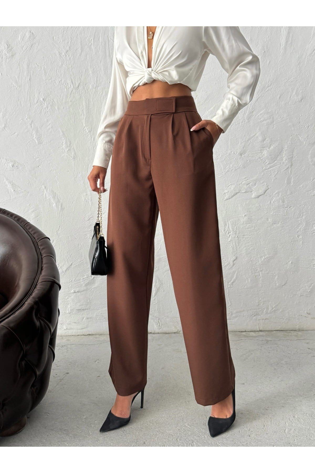 Kadın Palazzo Pantalon Duble Krep