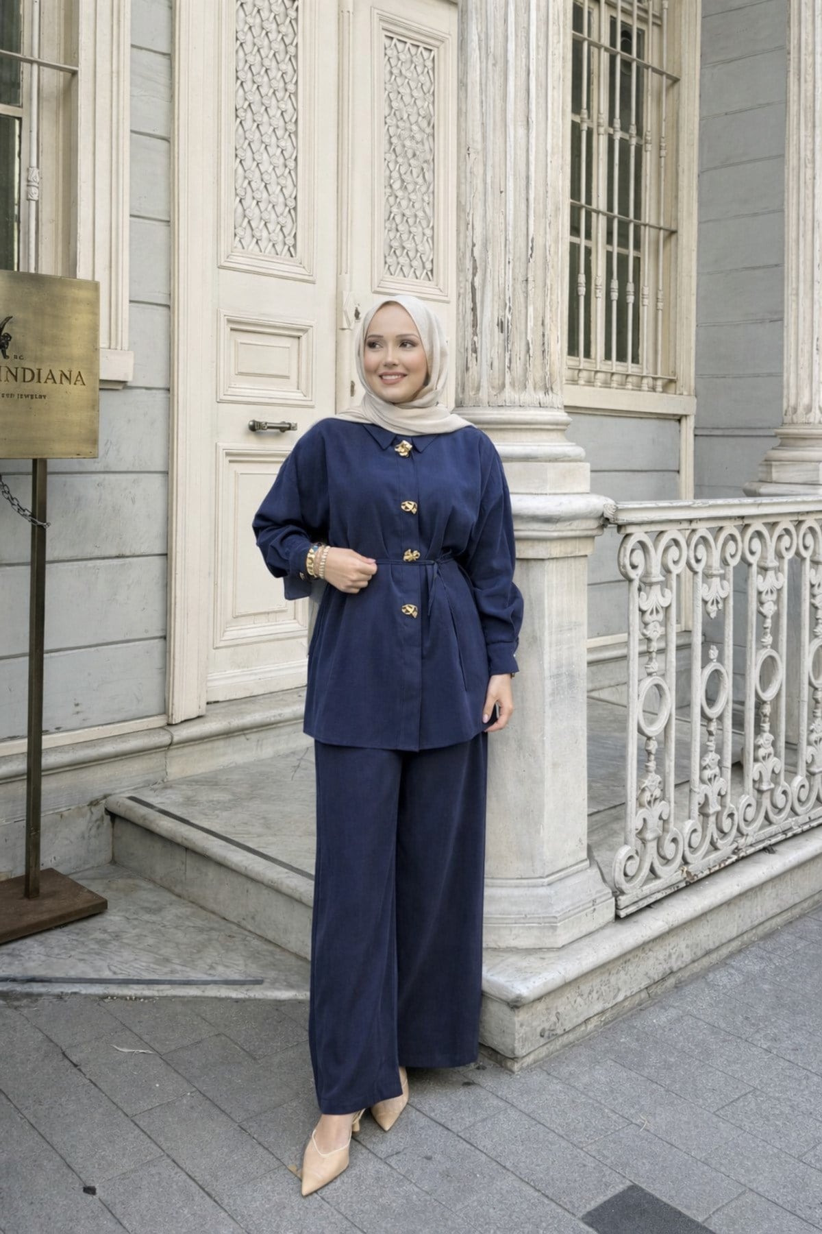 Rina Pantolonlu Tesettür Takım