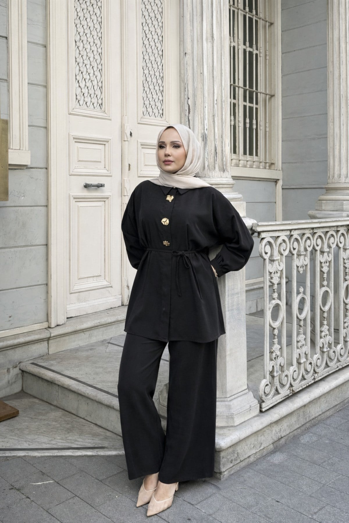 Rina Pantolonlu Tesettür Takım