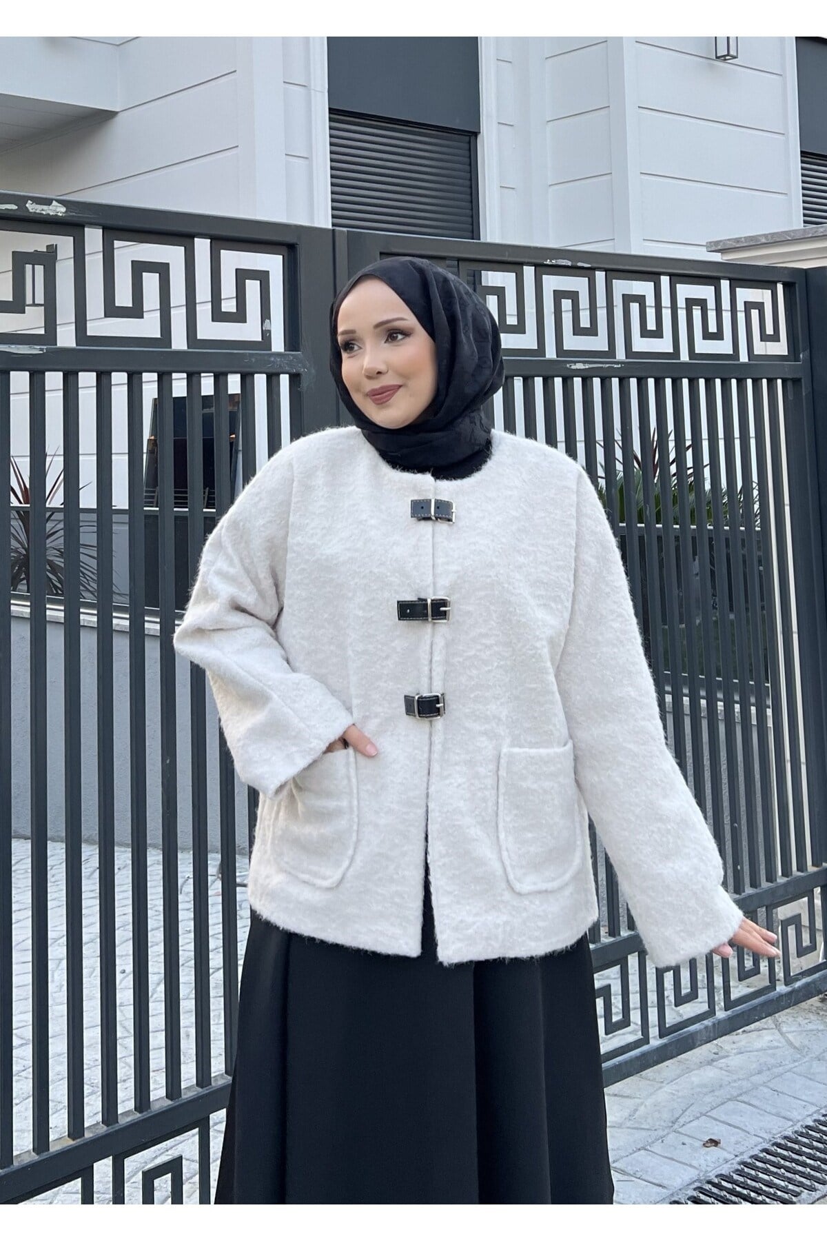 Tüylü Kaşe Ceket