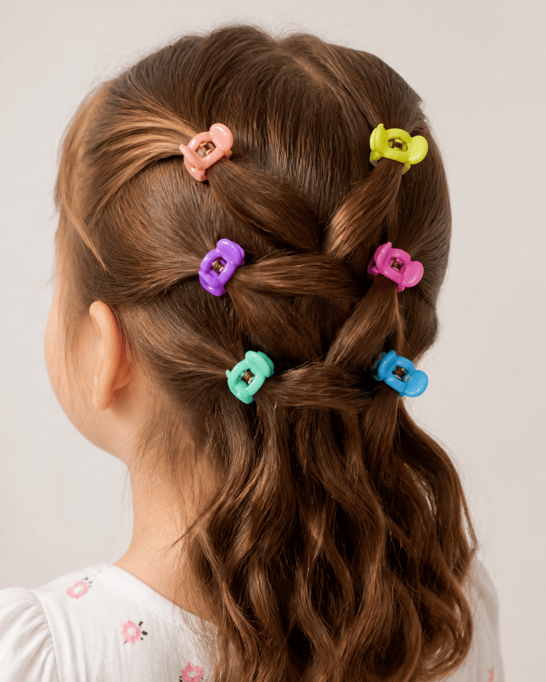  Renkli Oval Mini Mandal Saç Tokası – 6'lı Set