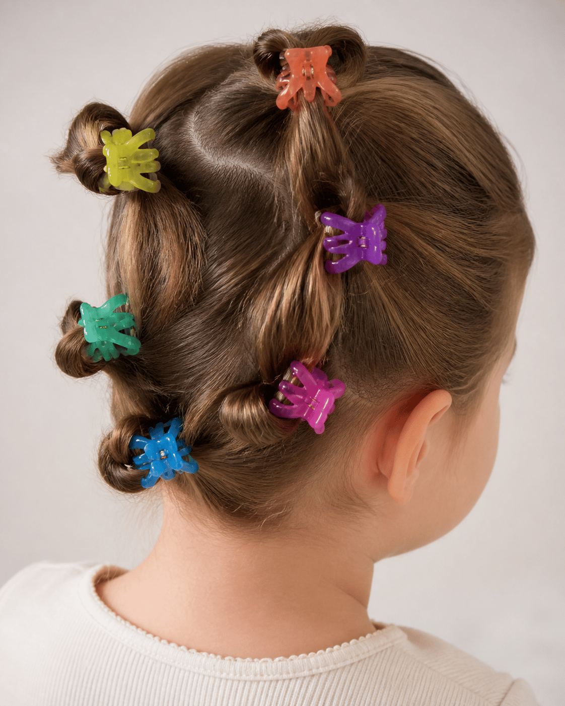  Renkli Yelpaze Formlu Mini Mandal Saç Tokası – 6'lı Set